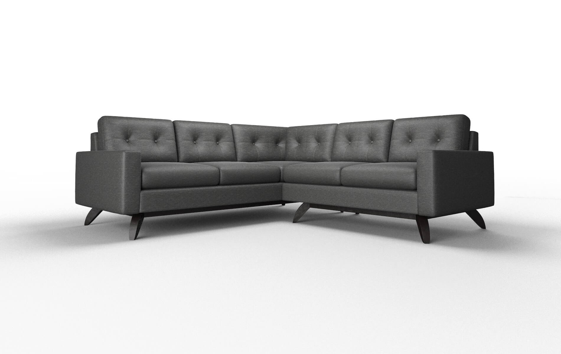 Milan Chance denim Sectional Espresso Legs  1