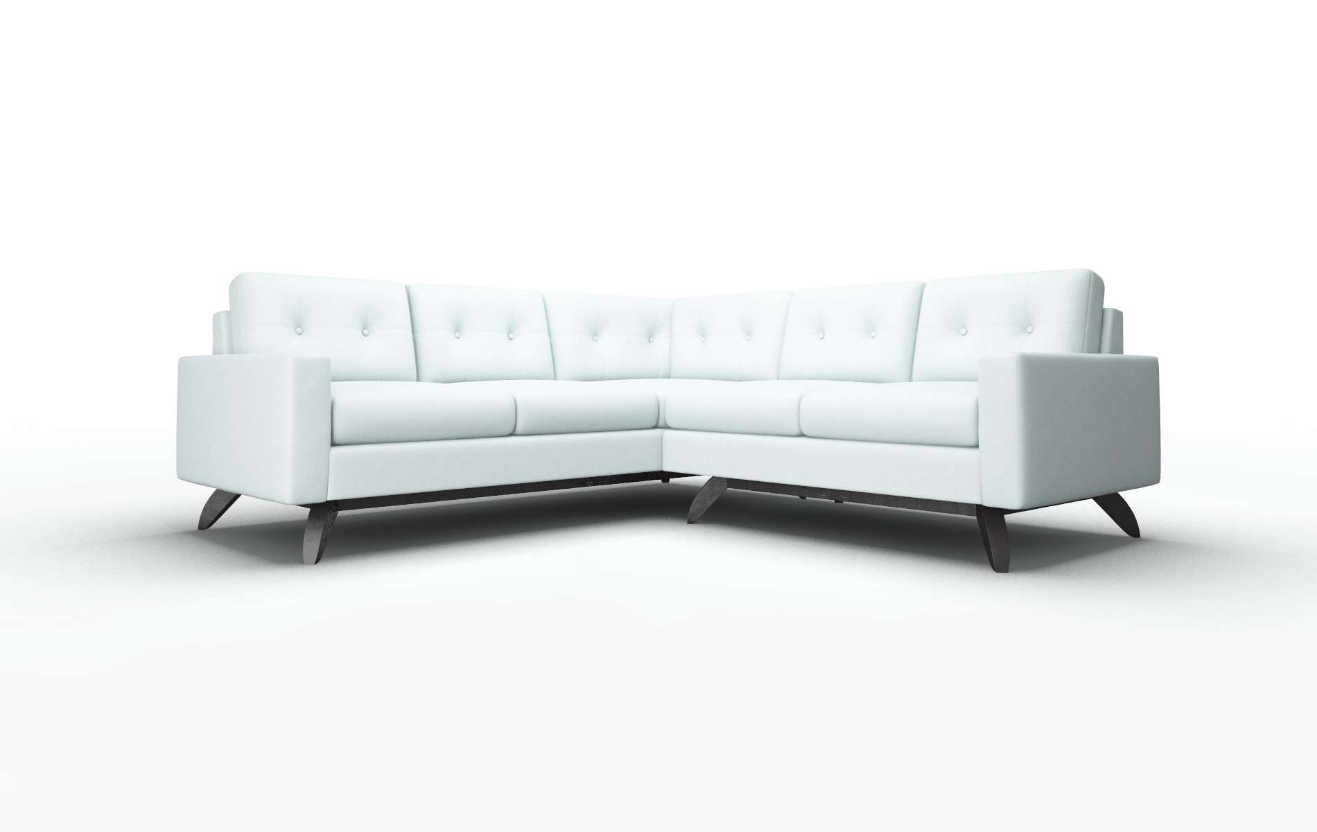 Milan Clyde Cornflower Sectional espresso legs 1