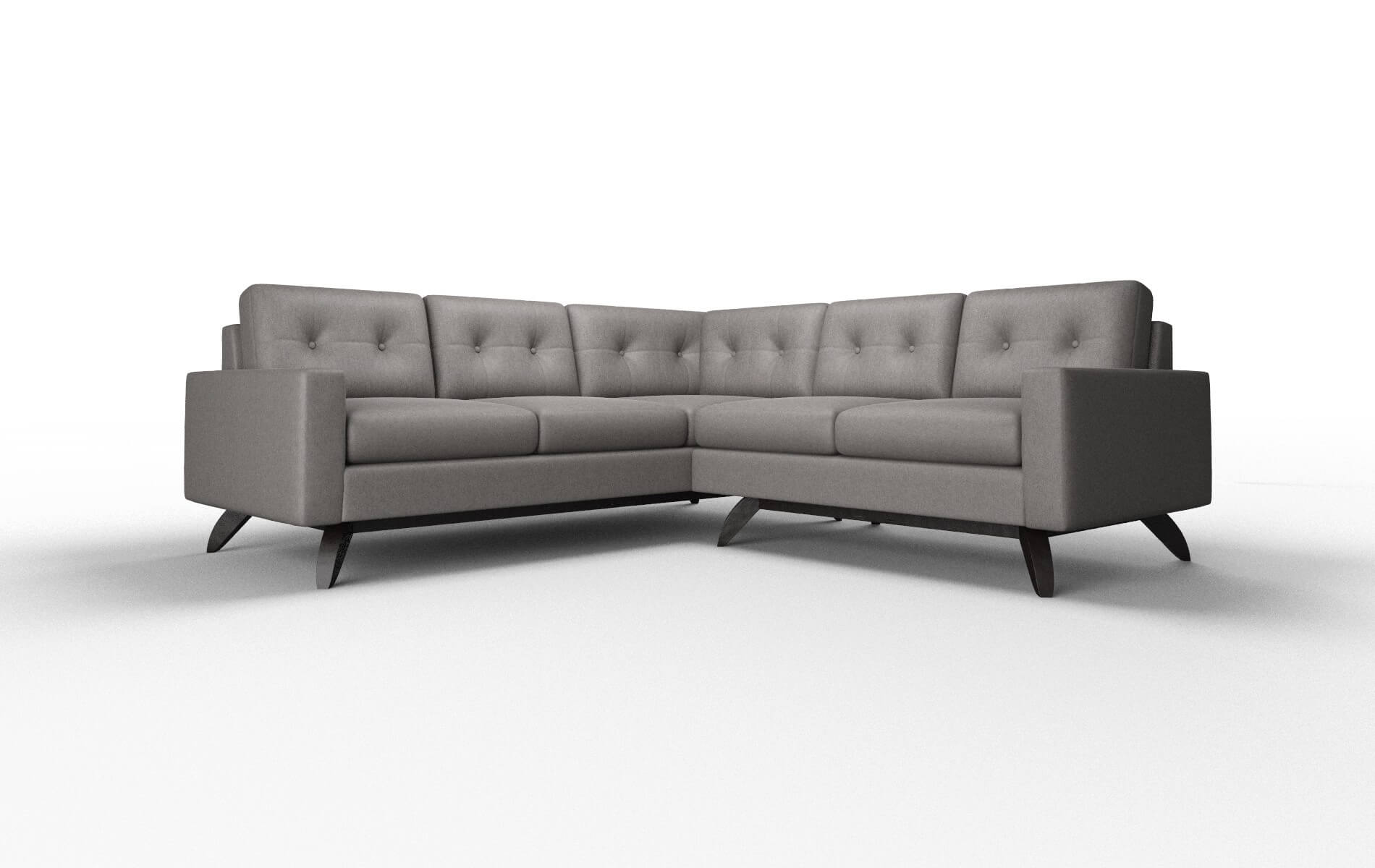 Milan Cosmo Charcoal Sectional espresso legs 1