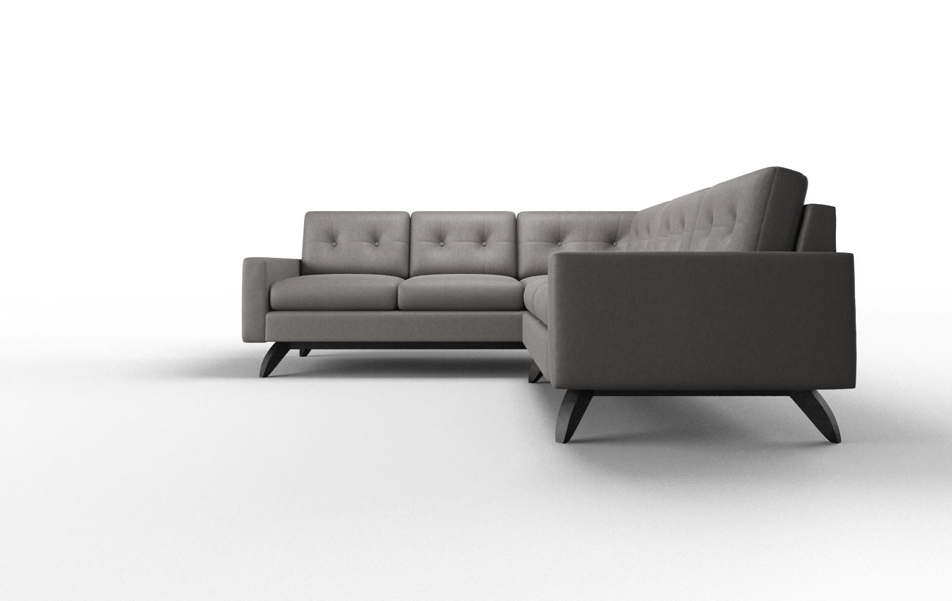 Milan Cosmo Charcoal Sectional espresso legs 5