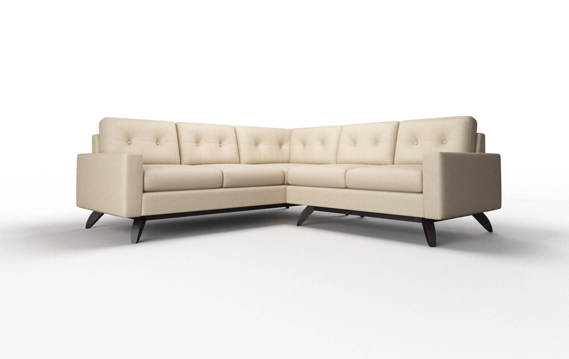 Milan Cosmo Fawn Sectional espresso legs 1
