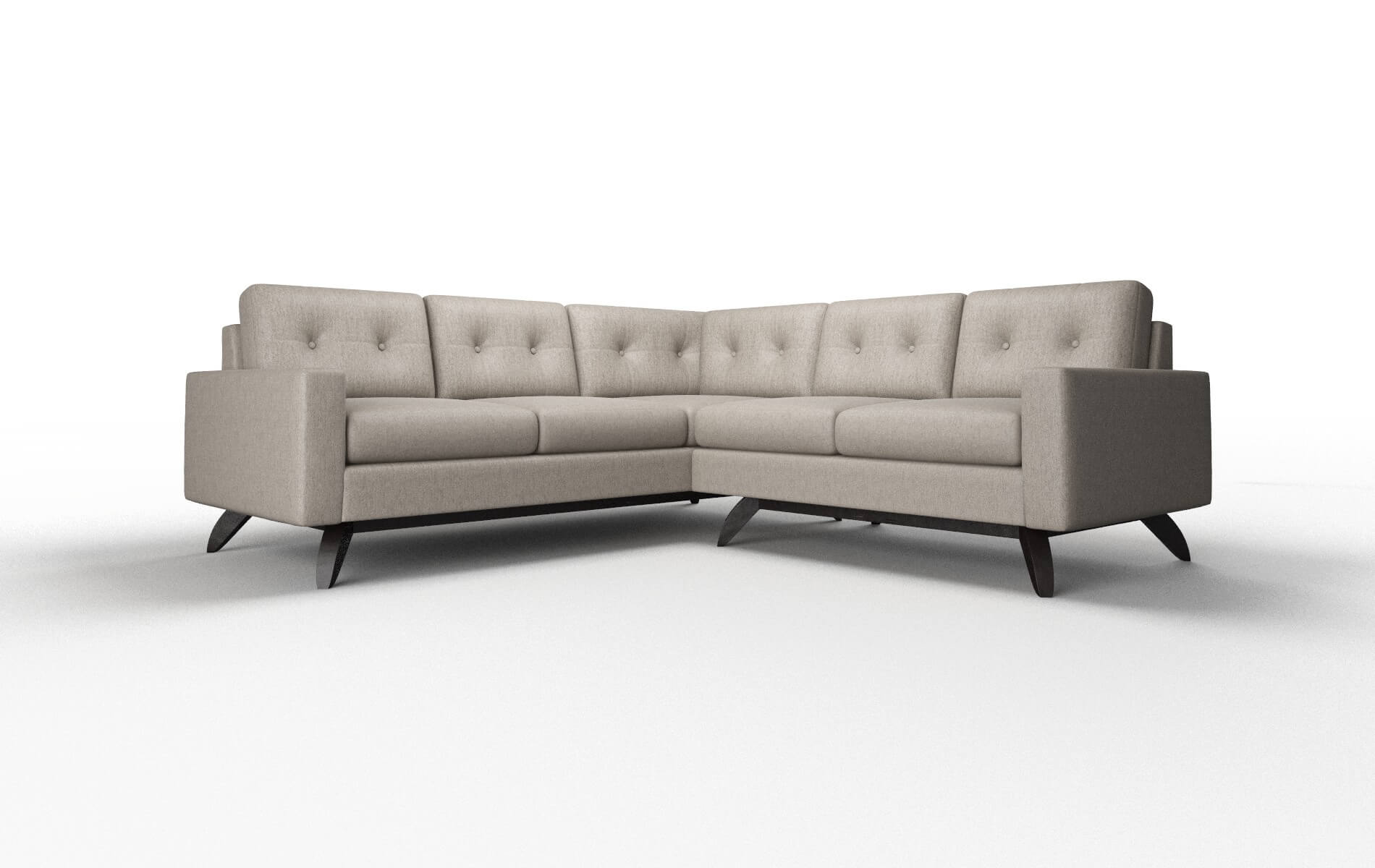 Milan Cosmo Taupe Sectional espresso legs 1