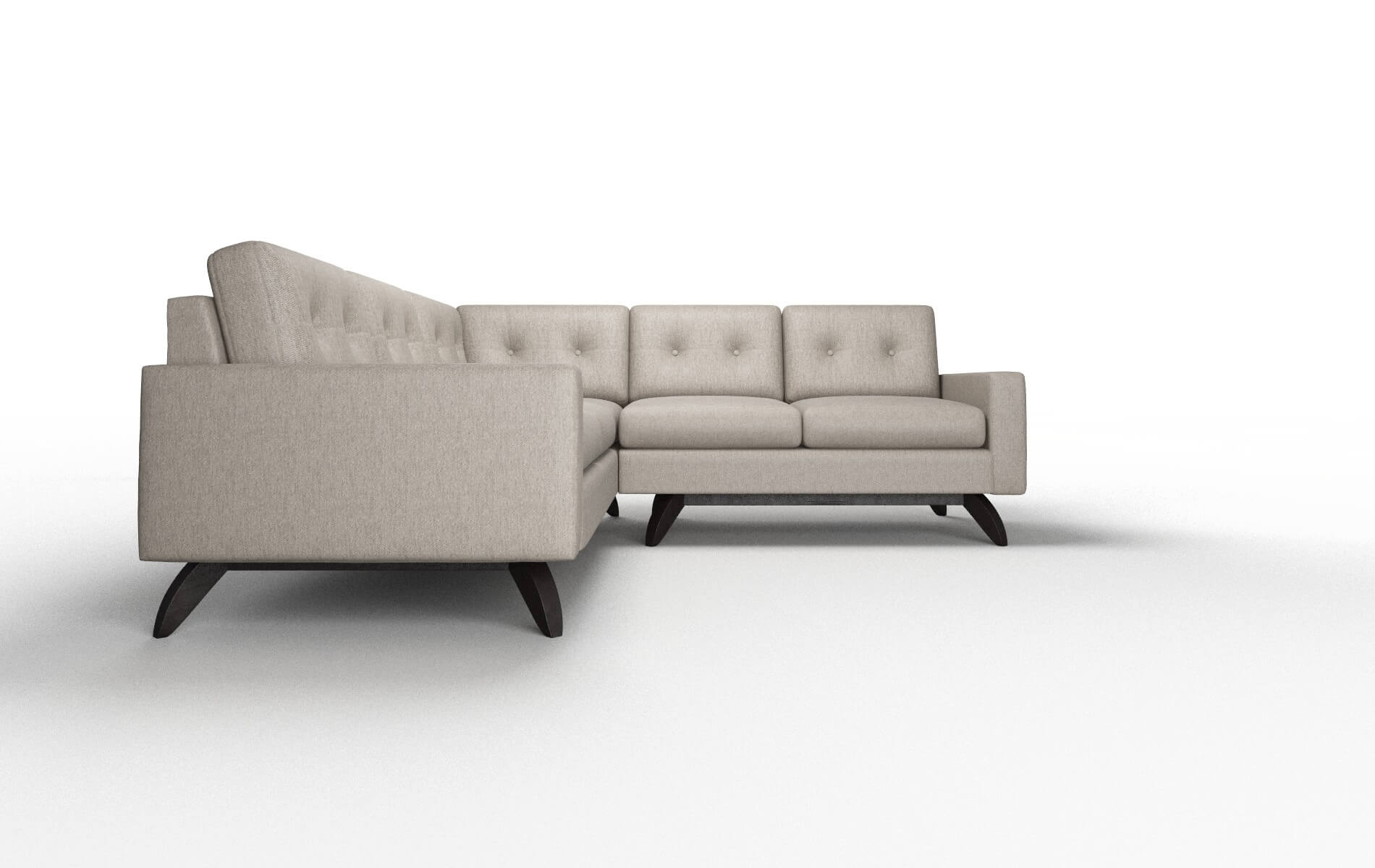Milan Cosmo Taupe Sectional espresso legs 2