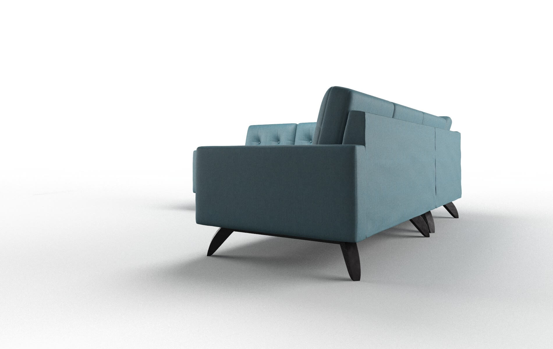 Milan Cosmo Teal Sectional espresso legs 4