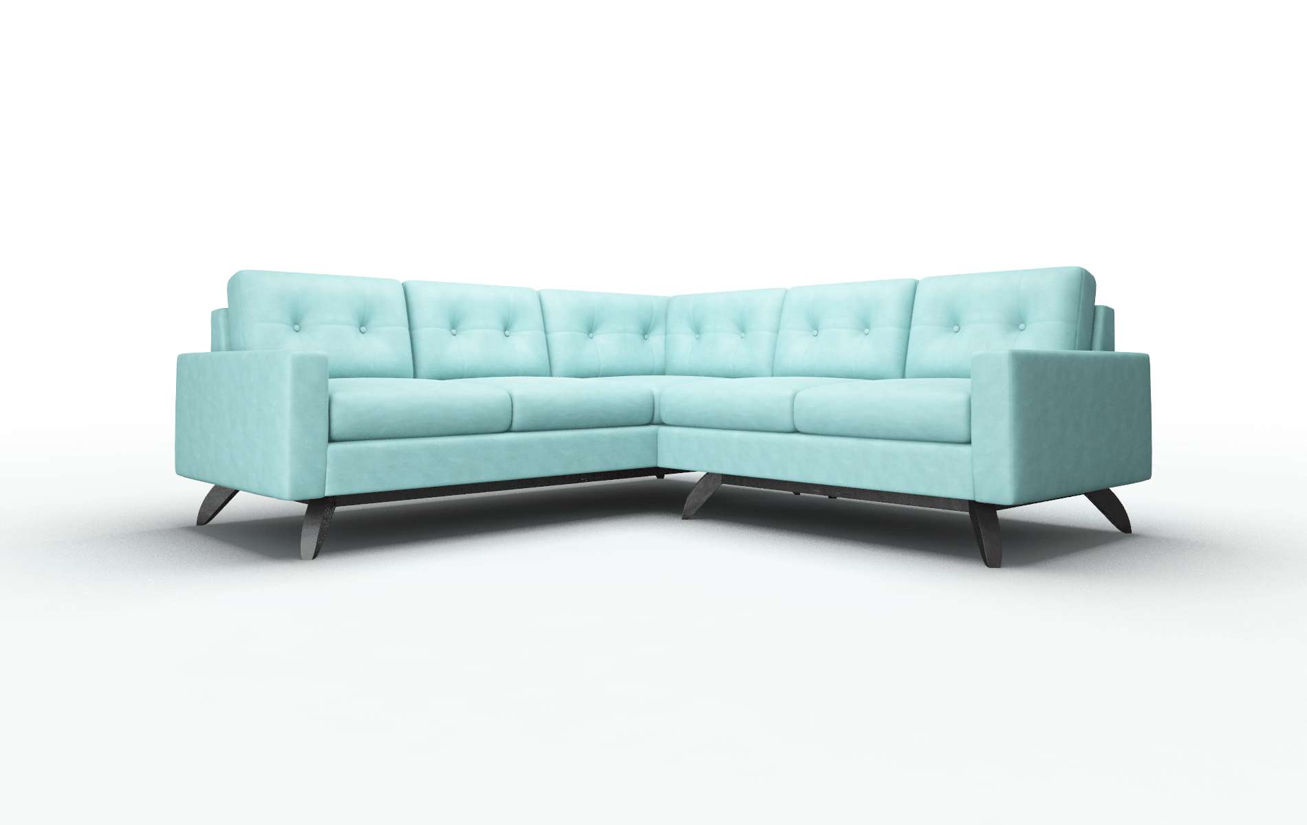 Milan Curious turquoise Sectional Espresso Legs  1