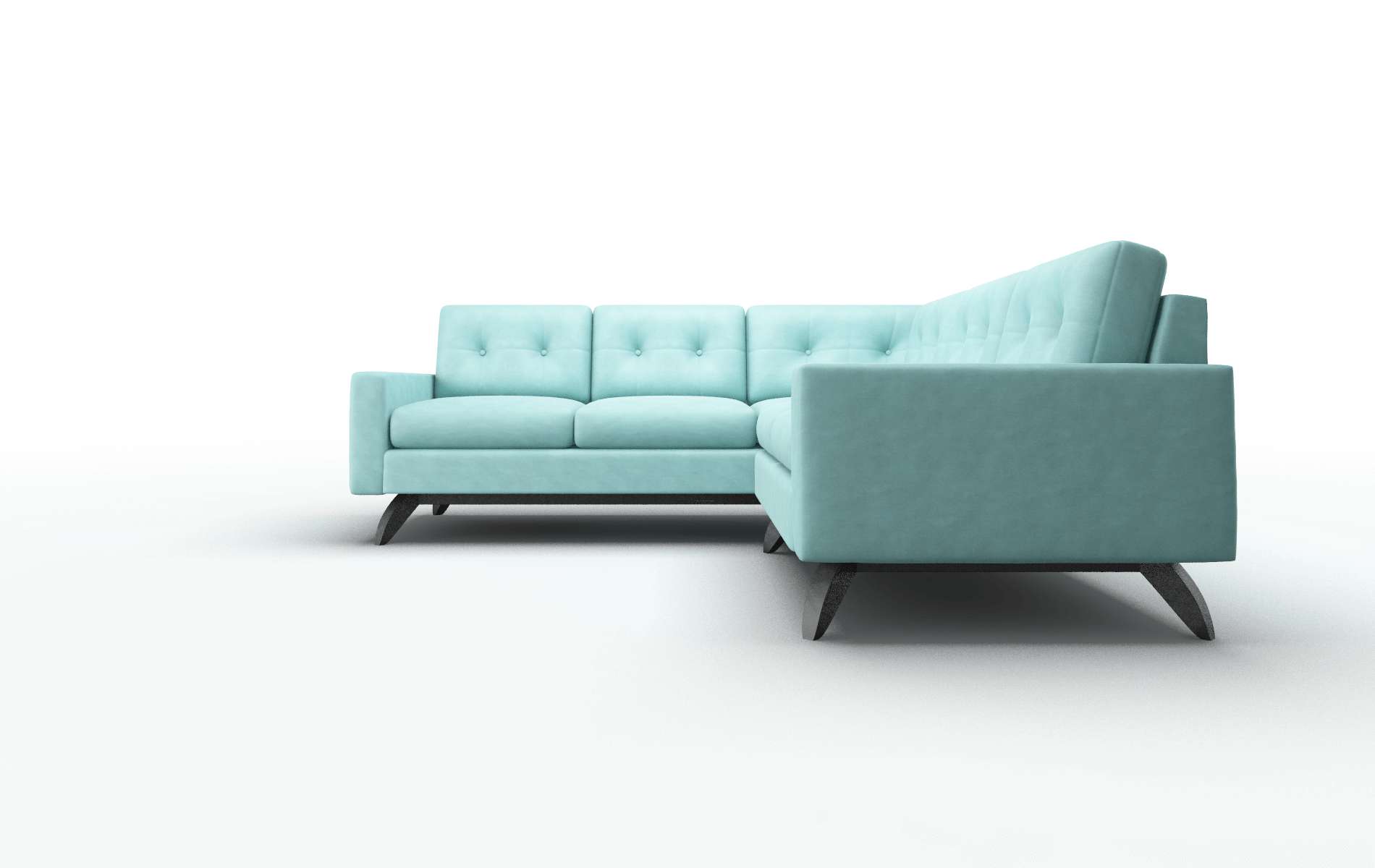 Milan Curious Turquoise Sectional espresso legs 5