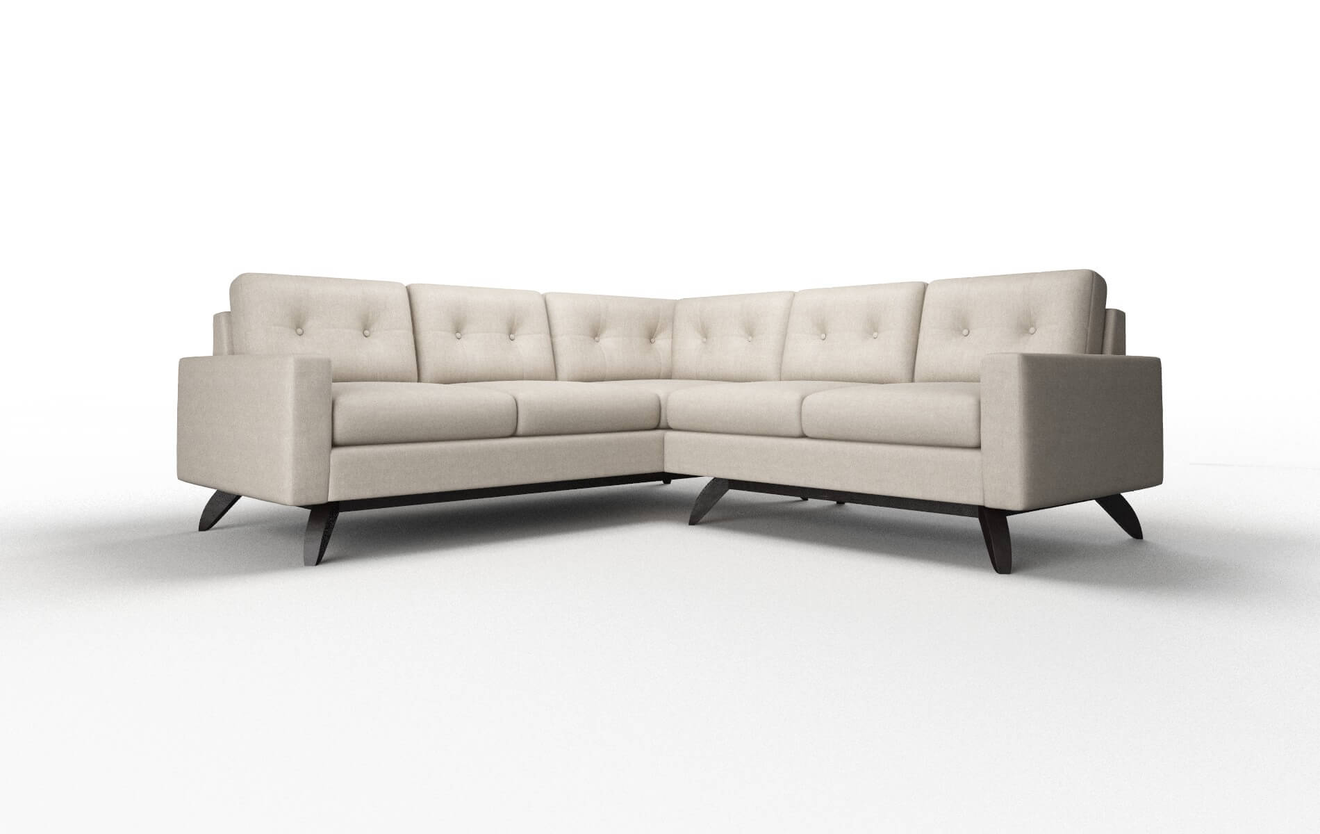 Milan Derby linen Sectional Espresso Legs  1