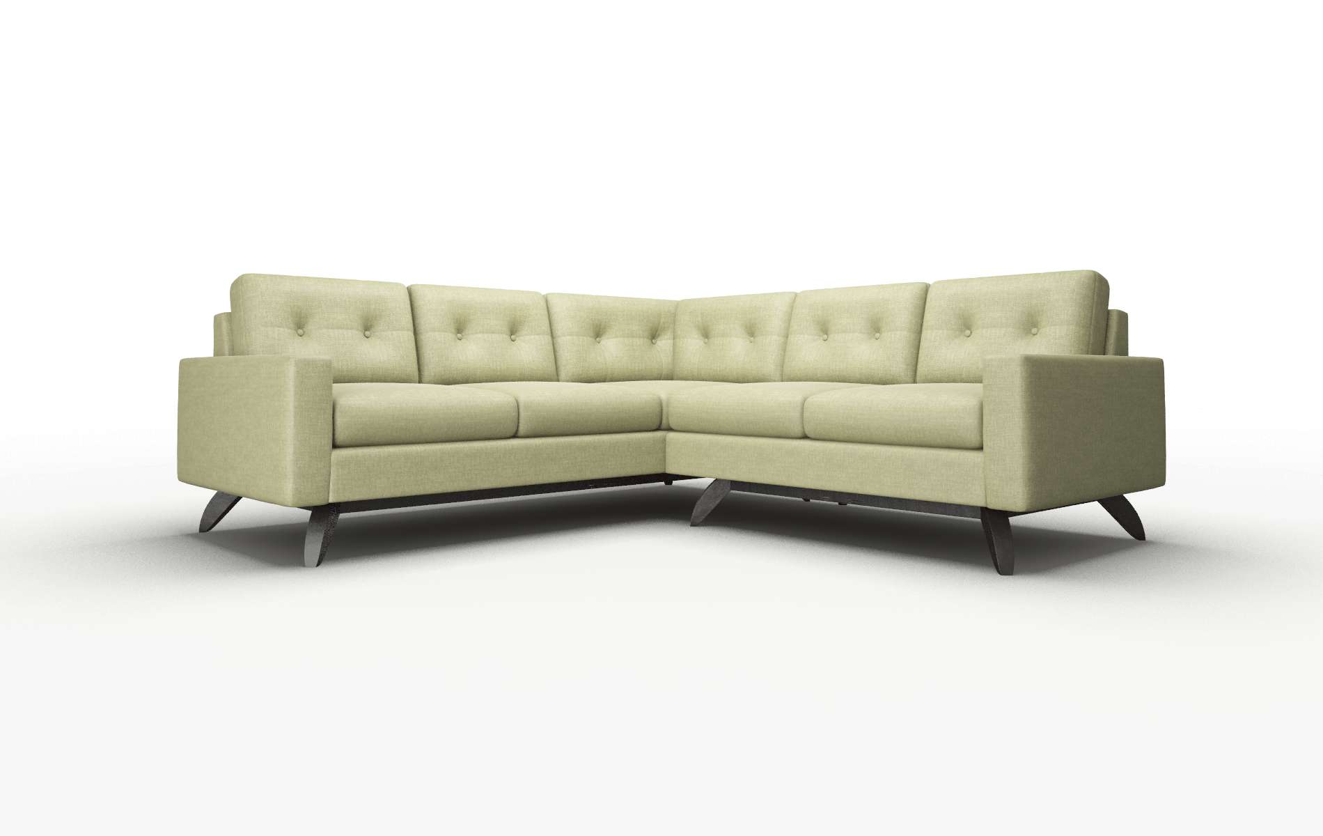 Milan Durham Lime Sectional espresso legs 1