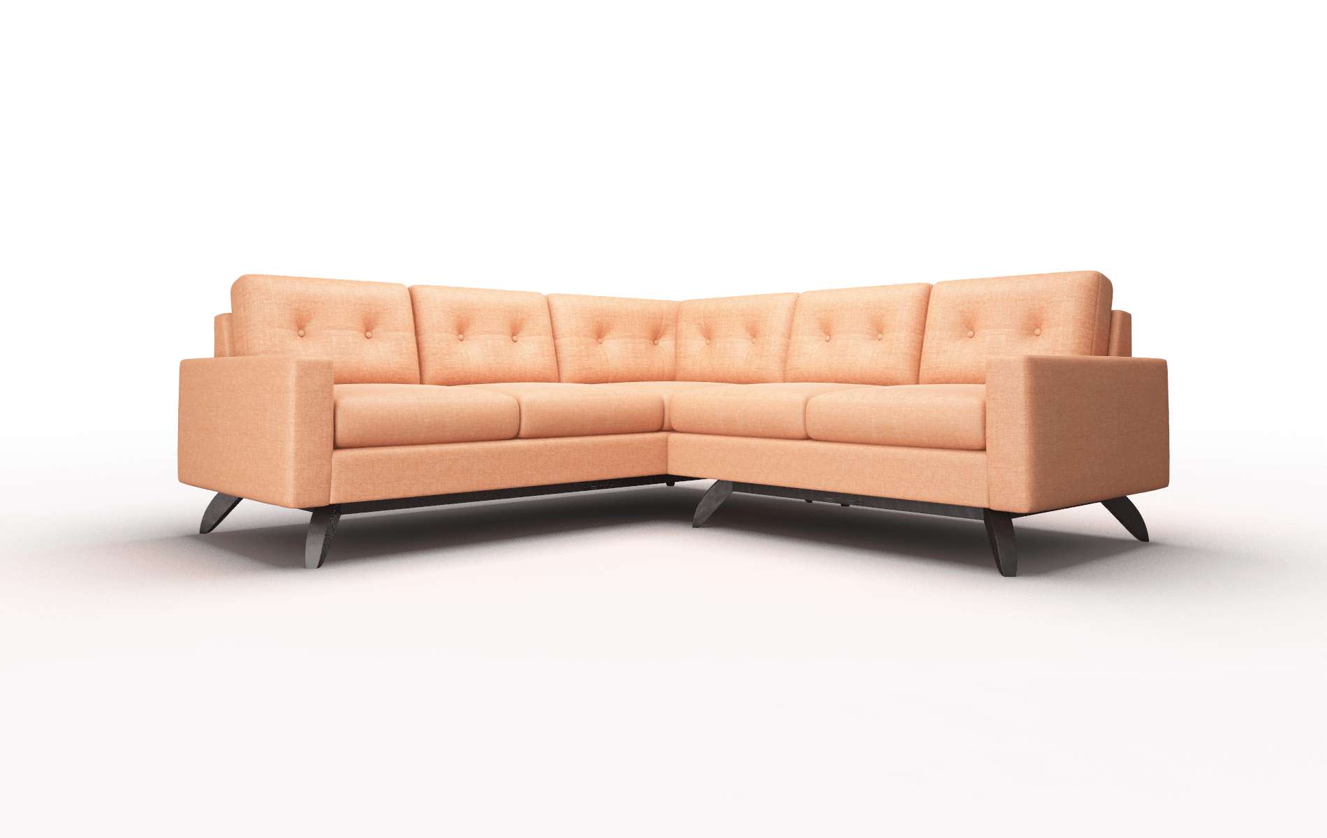 Milan Hepburn Appricot Sectional espresso legs 1