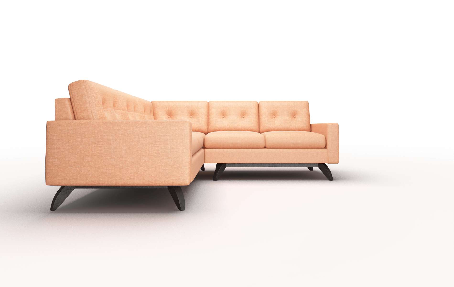 Milan Hepburn Appricot Sectional espresso legs 2
