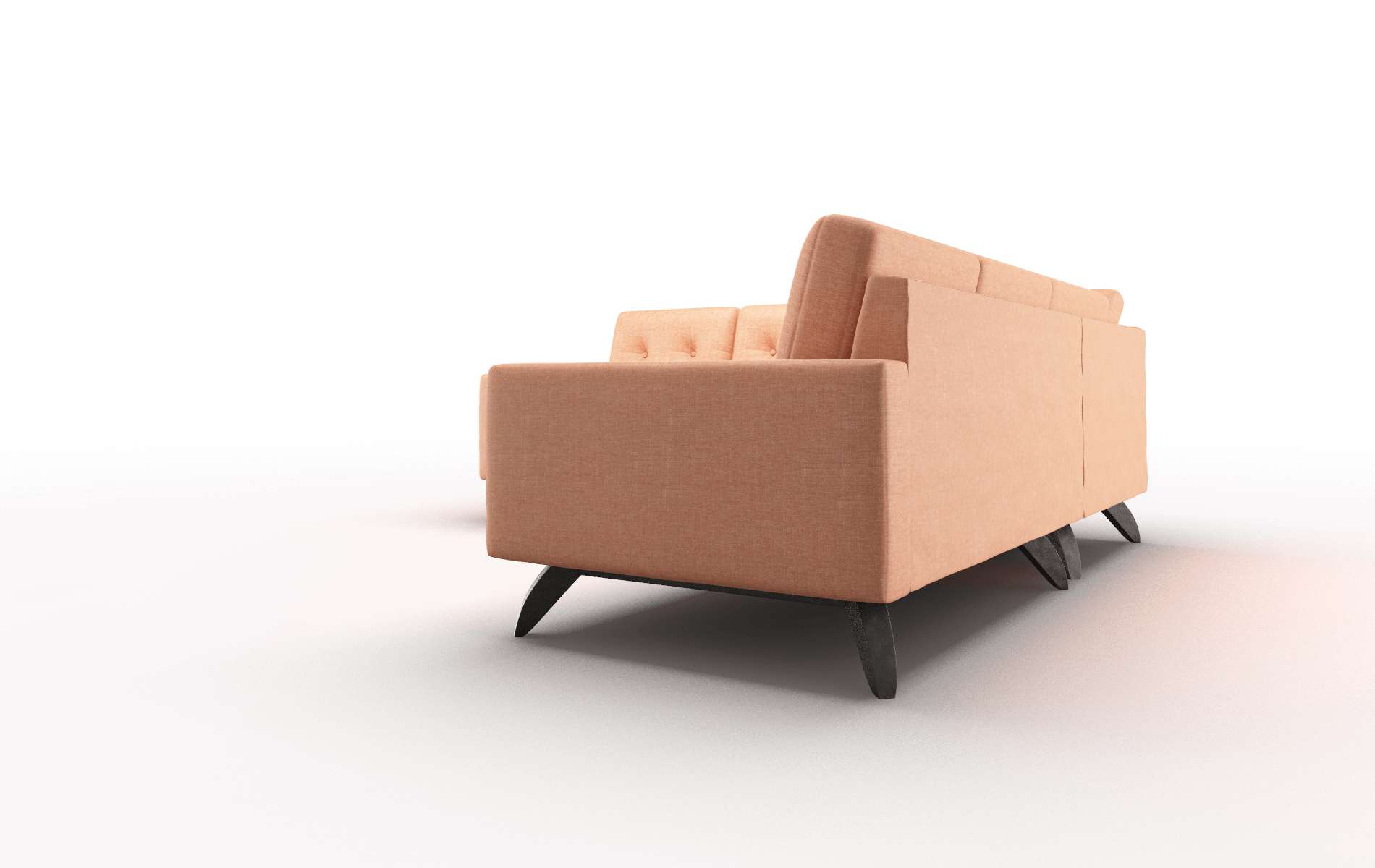 Milan Hepburn Appricot Sectional espresso legs 4