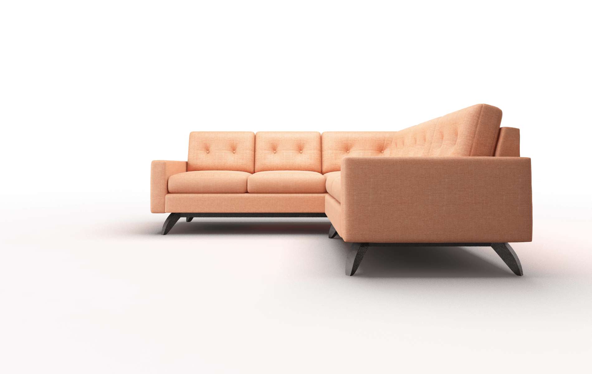 Milan Hepburn Appricot Sectional espresso legs 5