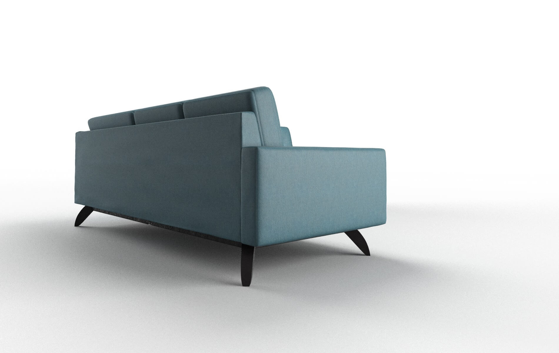 Milan Hepburn Teal Sectional espresso legs 3