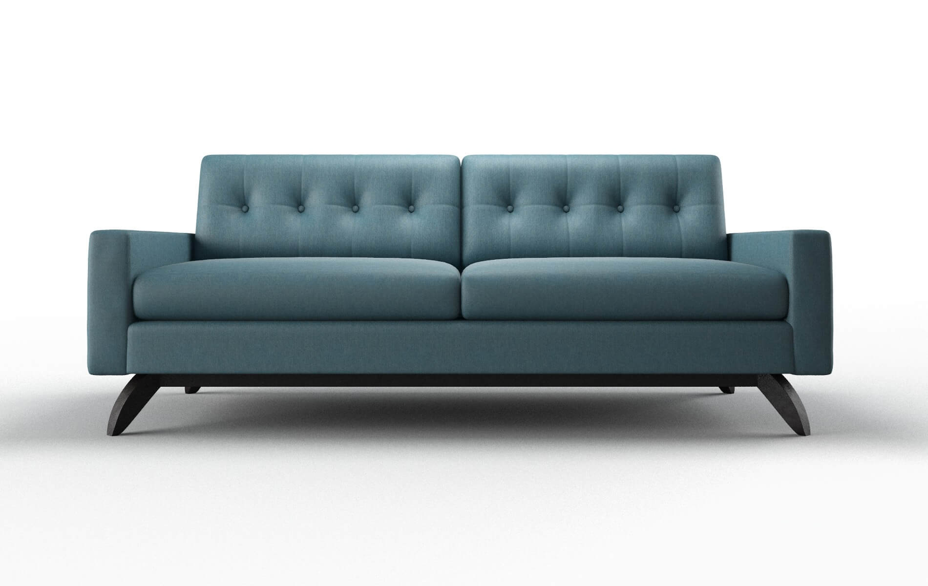 Milan Hepburn Teal Sofa espresso legs 1