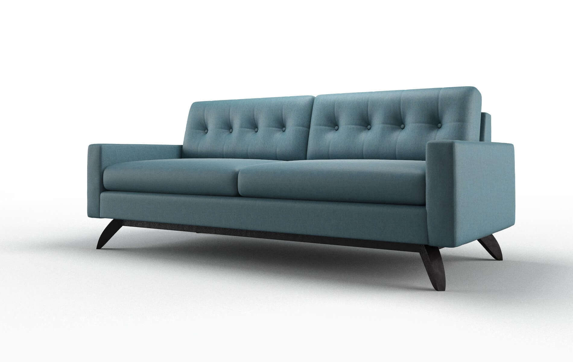 Milan Hepburn Teal Sofa espresso legs 4