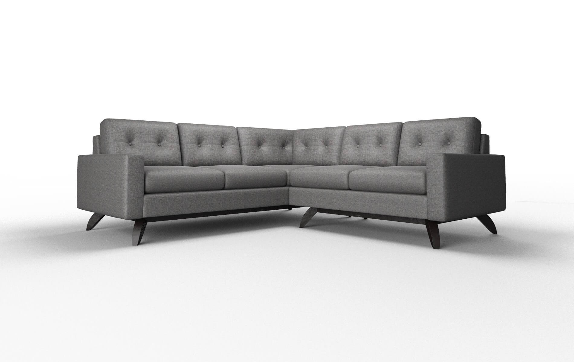 Milan Insight Charcoal Sectional espresso legs 1