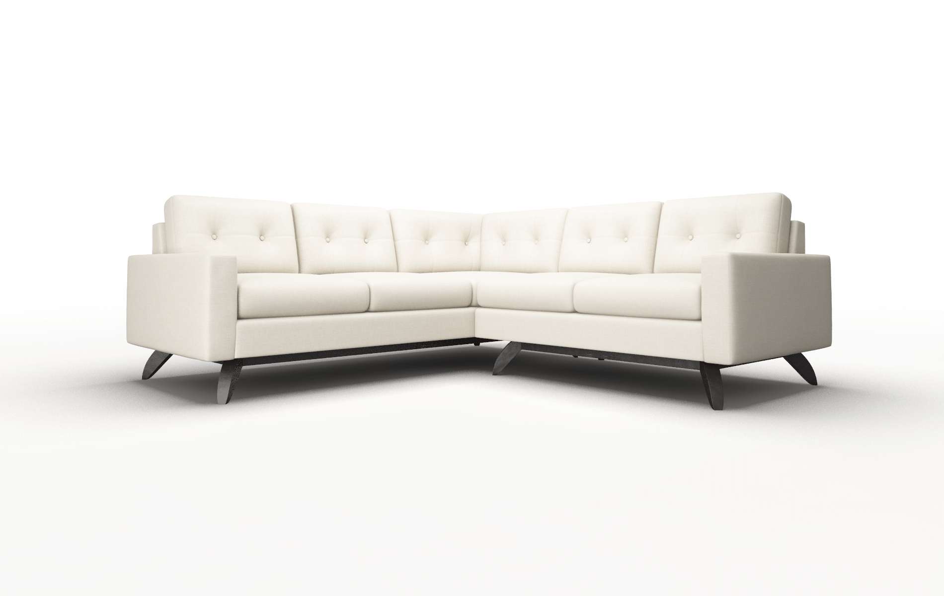 Milan Keylargo Almond Sectional espresso legs 1