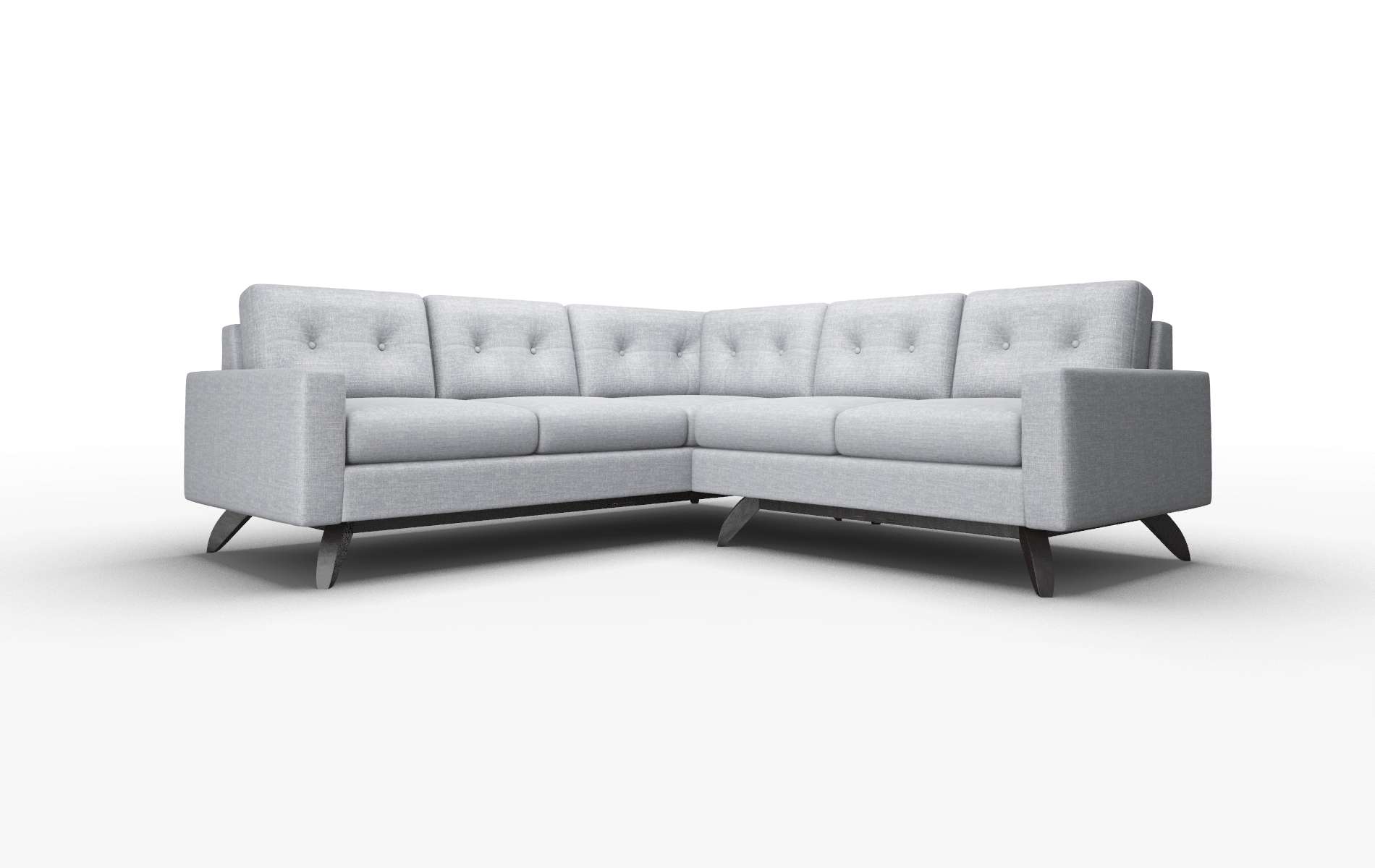 Milan Keylargo Ash Sectional espresso legs 1