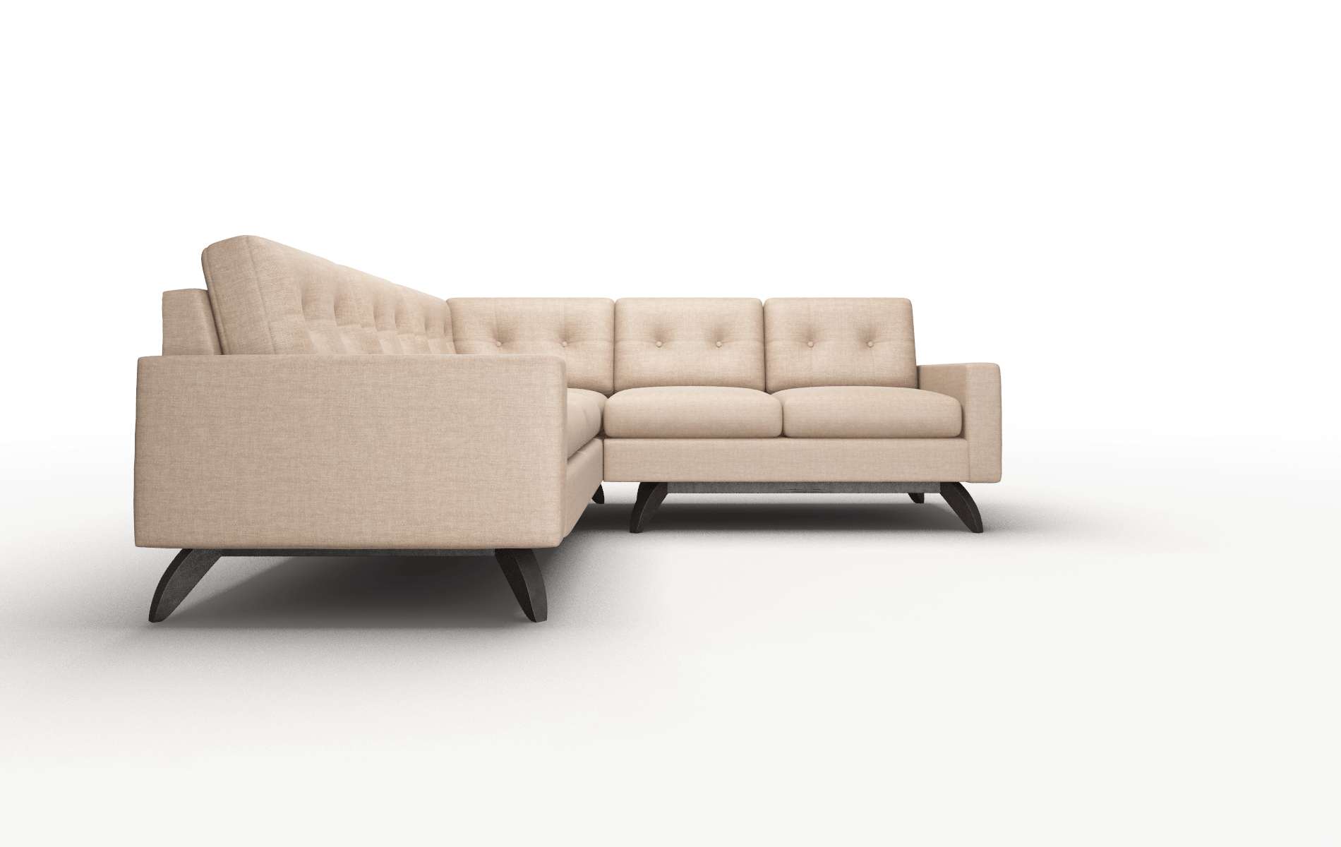 Milan Keylargo Mink Sectional espresso legs 2