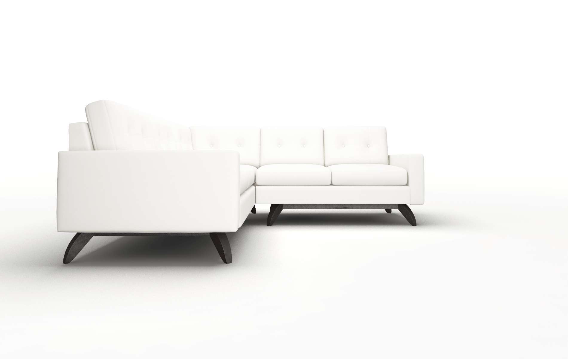 Milan Keylargo Oatmeal Sectional espresso legs 2