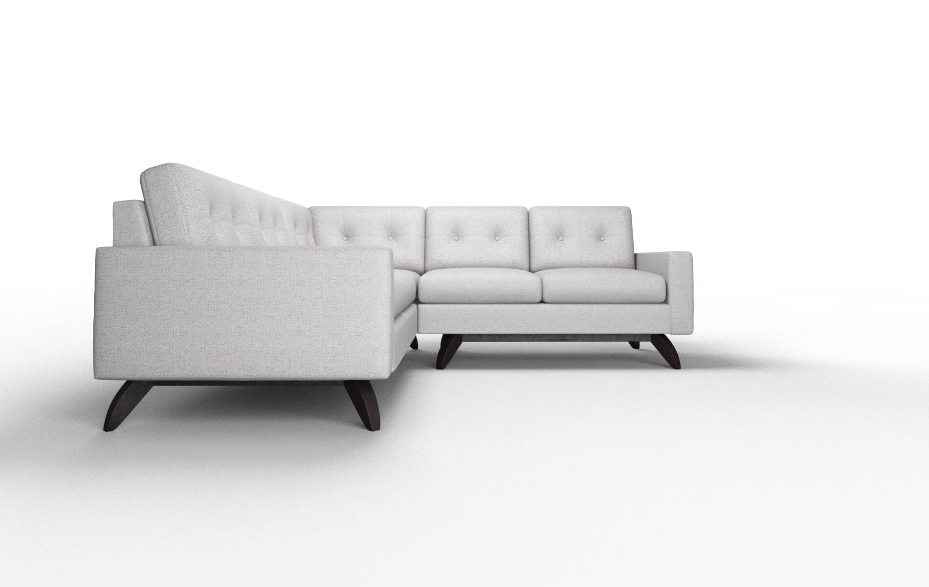 Milan Malibu Dove Sectional espresso legs 2