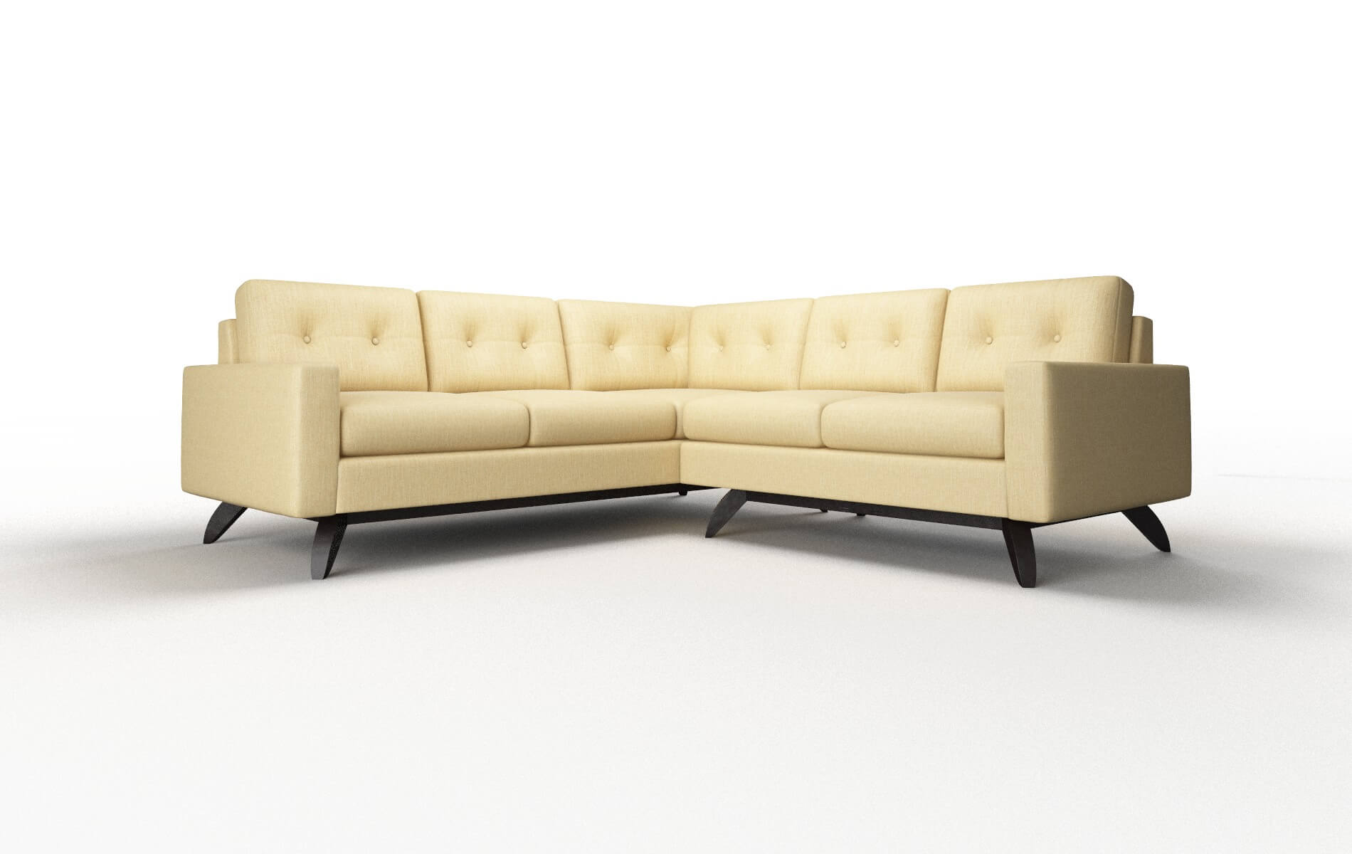 Milan Malibu maize Sectional Espresso Legs  1