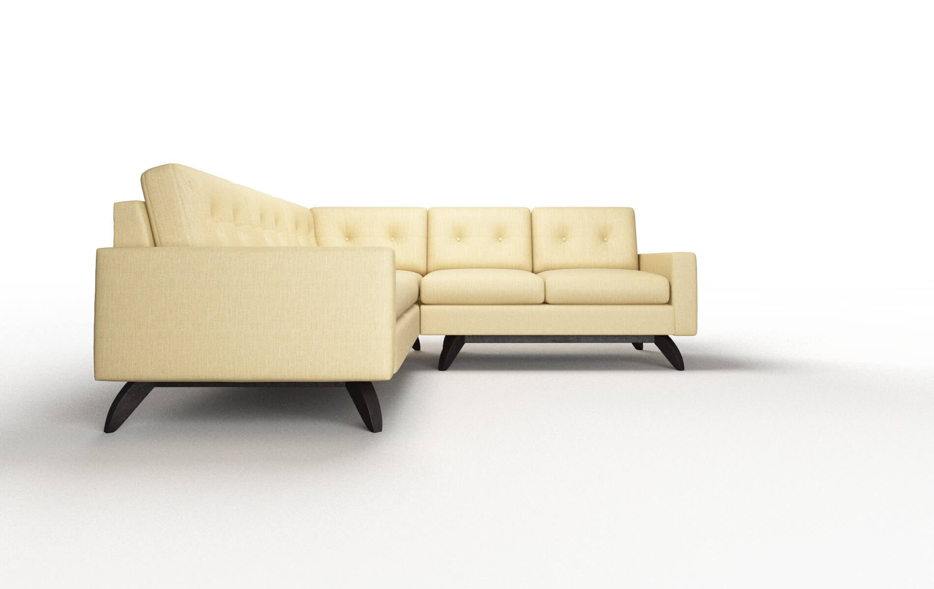 Milan Malibu Maize Sectional espresso legs 2