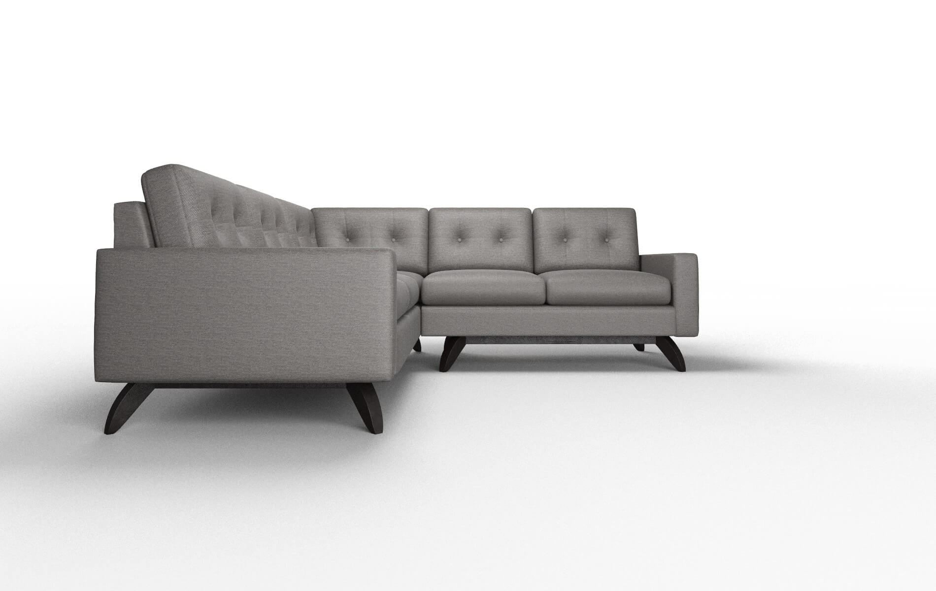 Milan Oscar Charcoal Sectional espresso legs 2