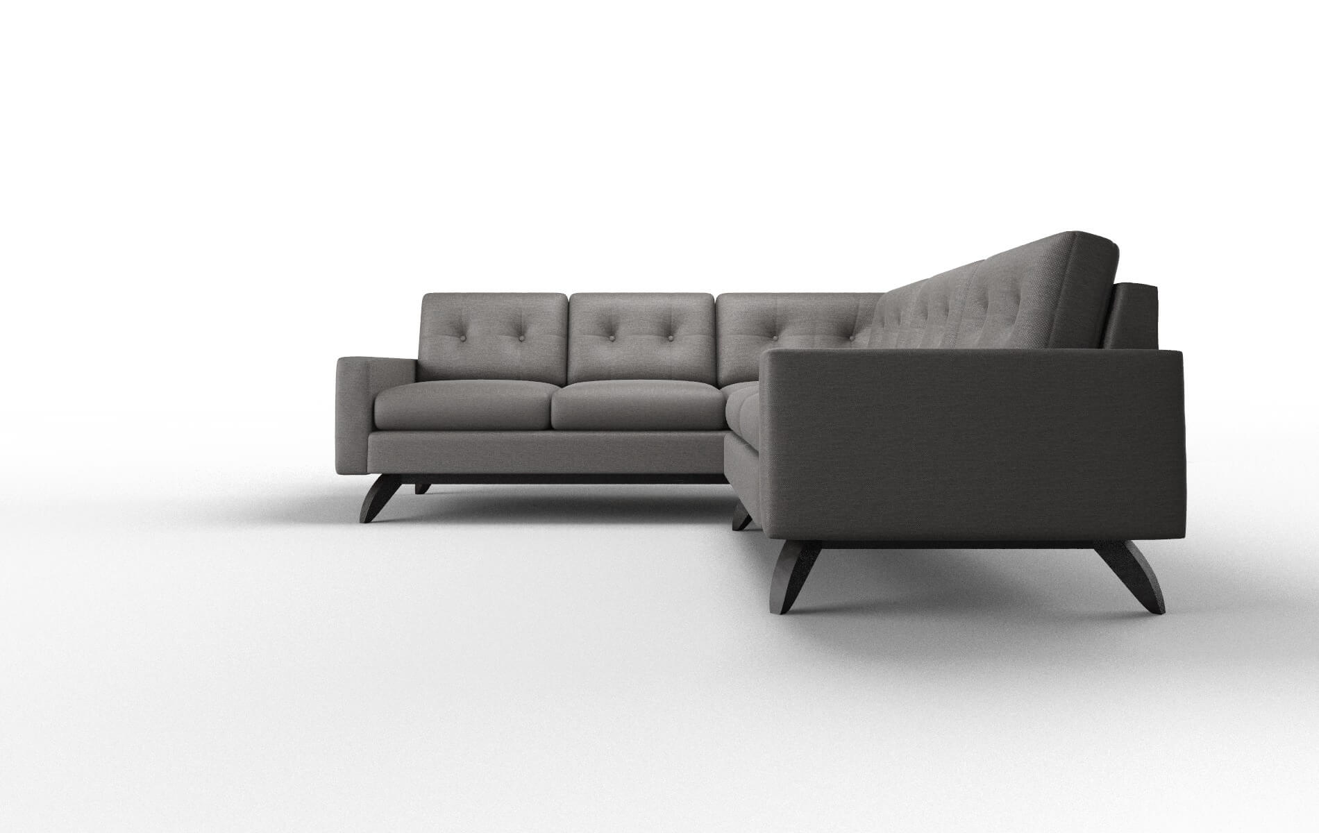 Milan Oscar Charcoal Sectional espresso legs 5