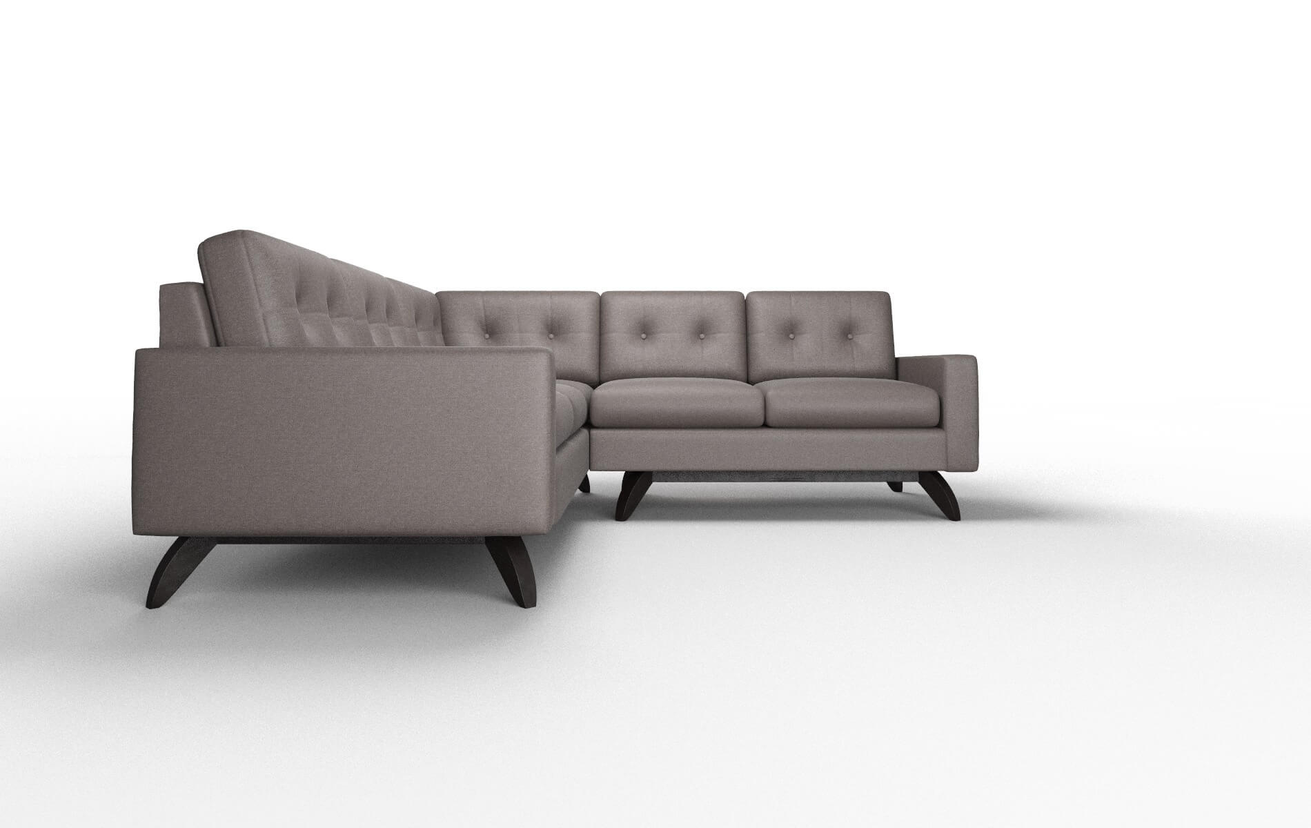 Milan Oscar Chocolate Sectional espresso legs 2