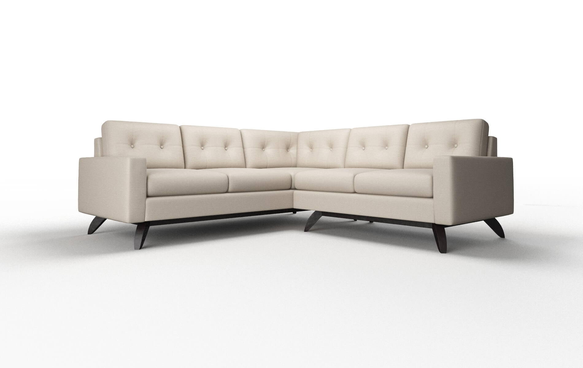 Milan Oscar linen Sectional Espresso Legs  1