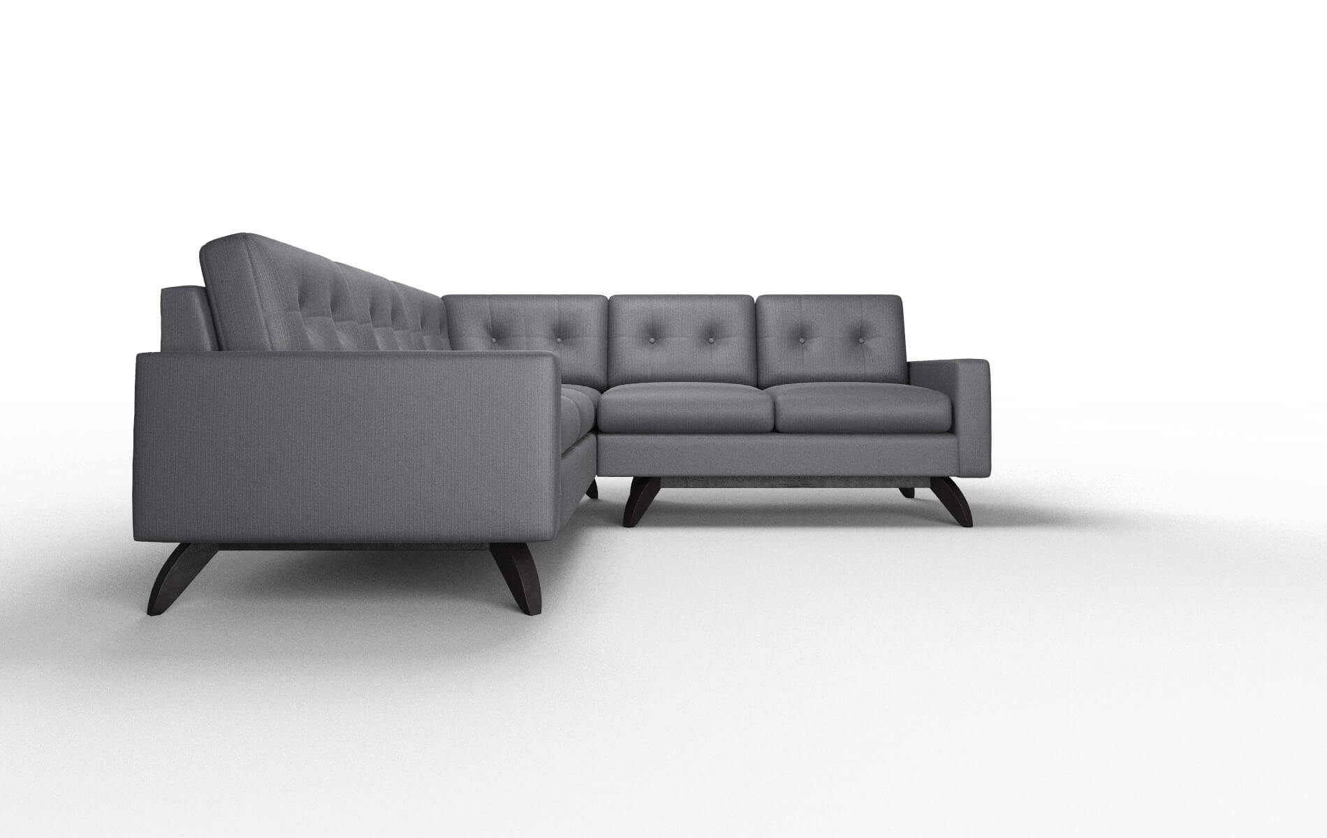 Milan Parker Charcoal Sectional espresso legs 2