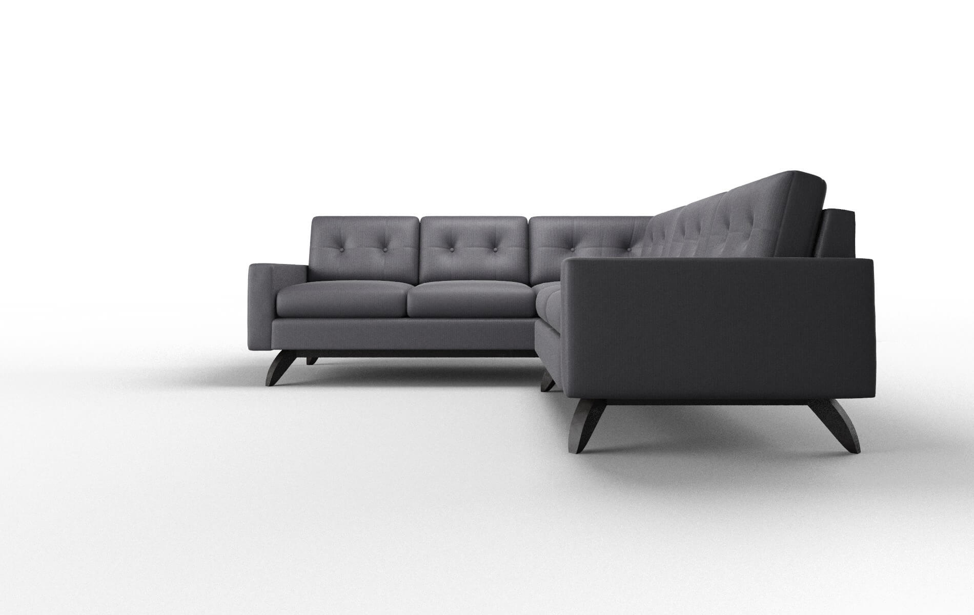 Milan Parker Charcoal Sectional espresso legs 5