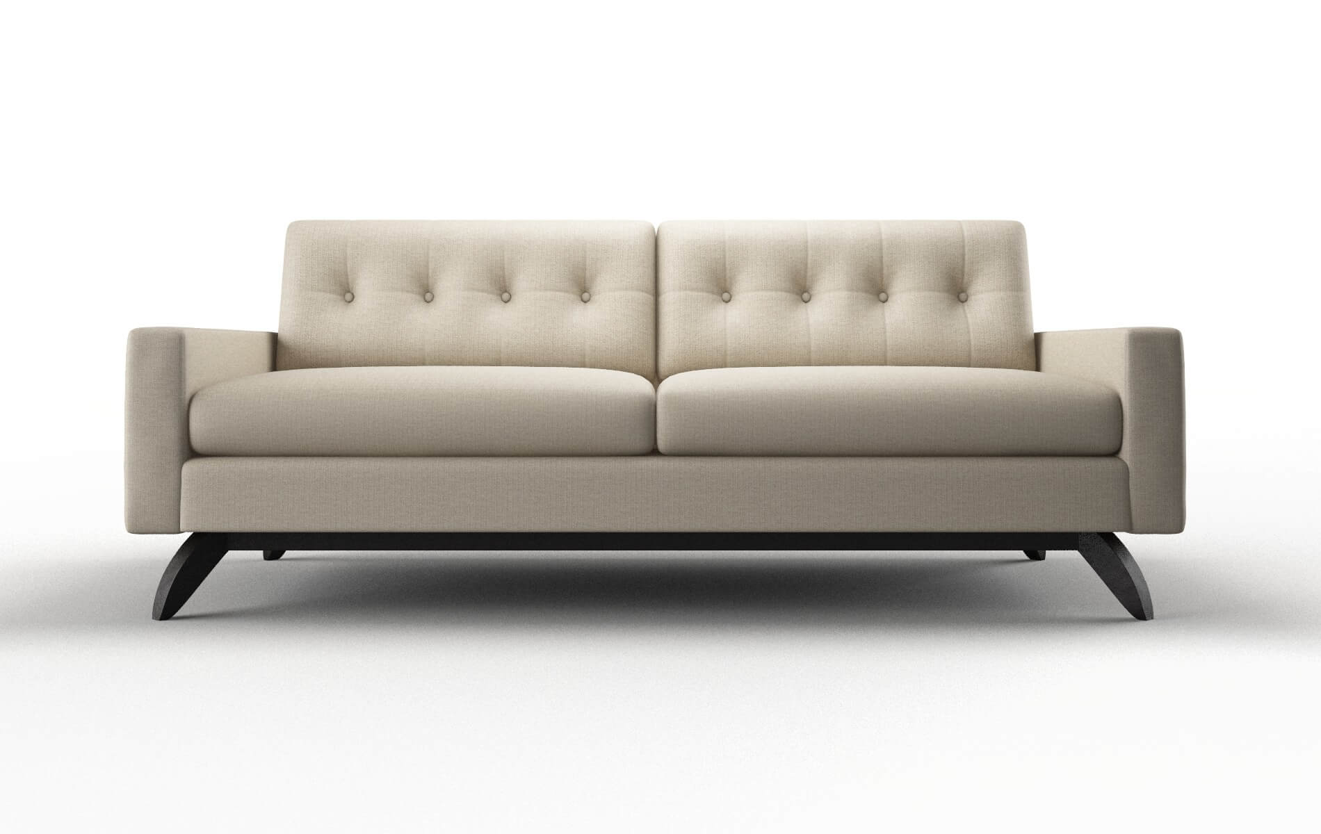 Milan Parker Linen Sofa espresso legs 1