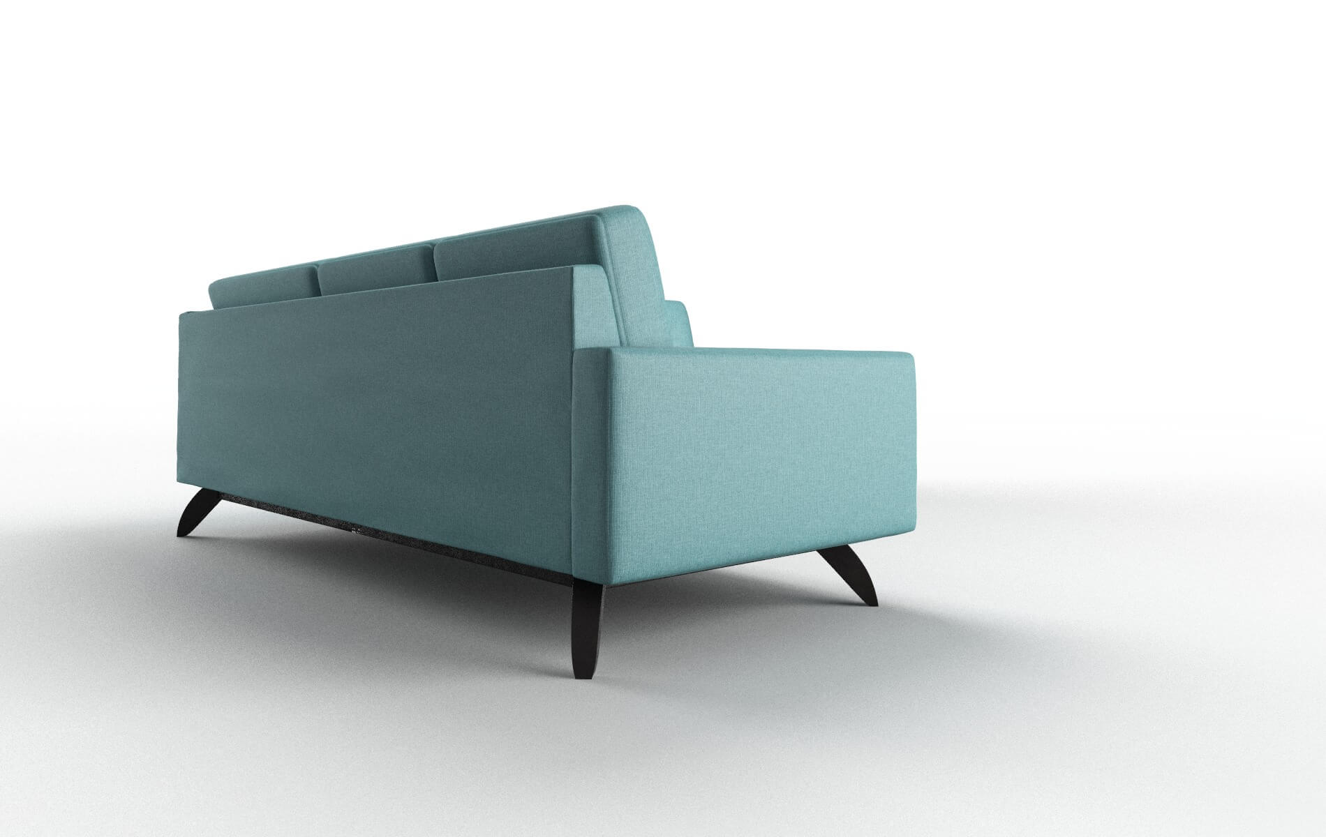 Milan Parker Turquoise Sectional espresso legs 3