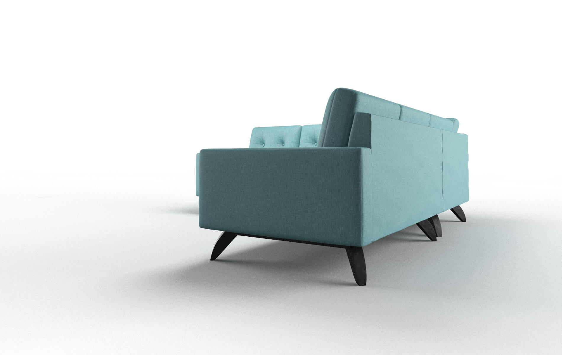 Milan Parker Turquoise Sectional espresso legs 4