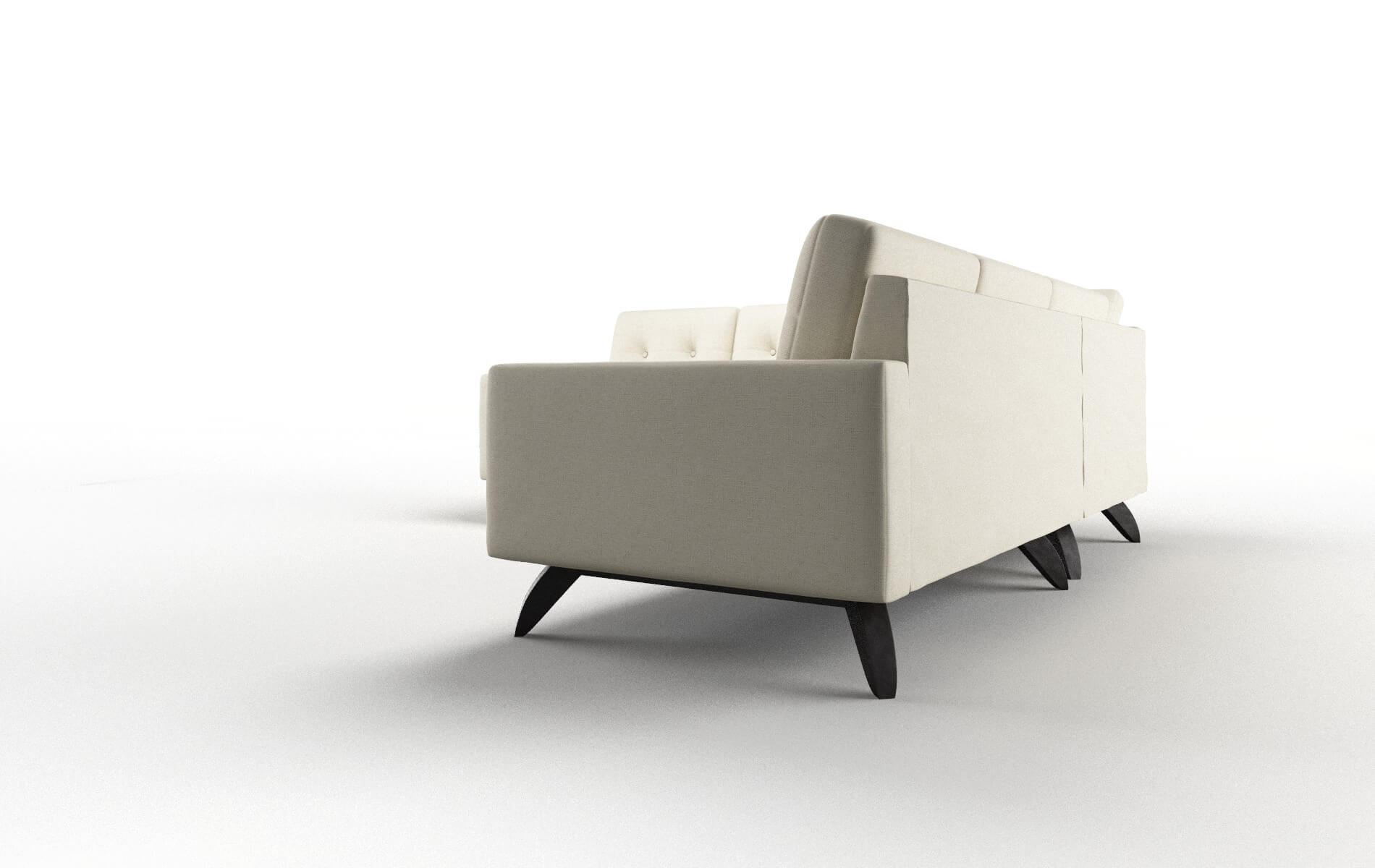 Milan Phoenix Ivory Sectional espresso legs 4