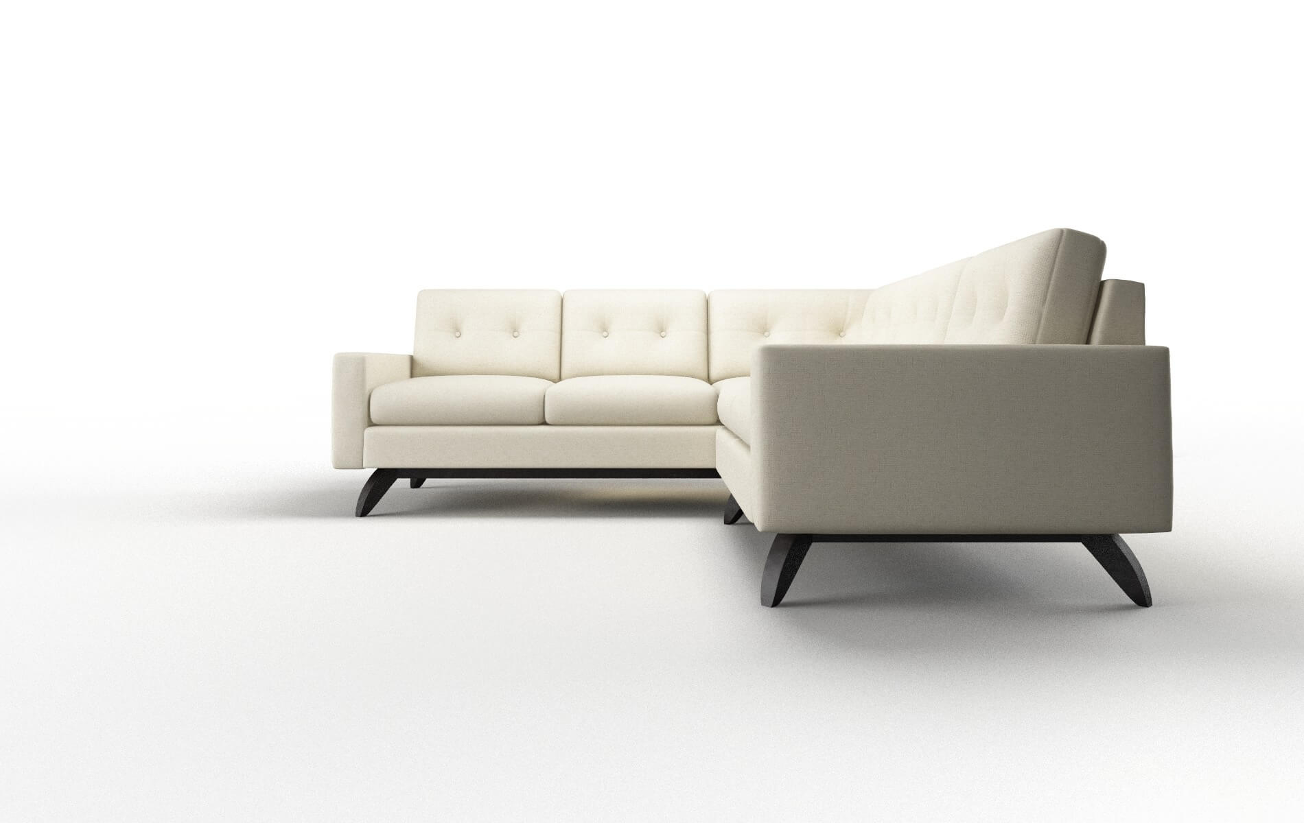 Milan Phoenix Ivory Sectional espresso legs 5