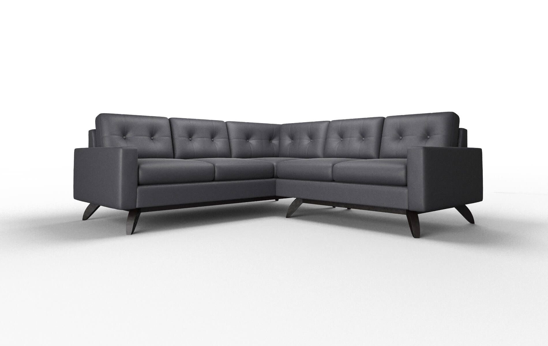 Milan Redondo Navy Sectional espresso legs 1