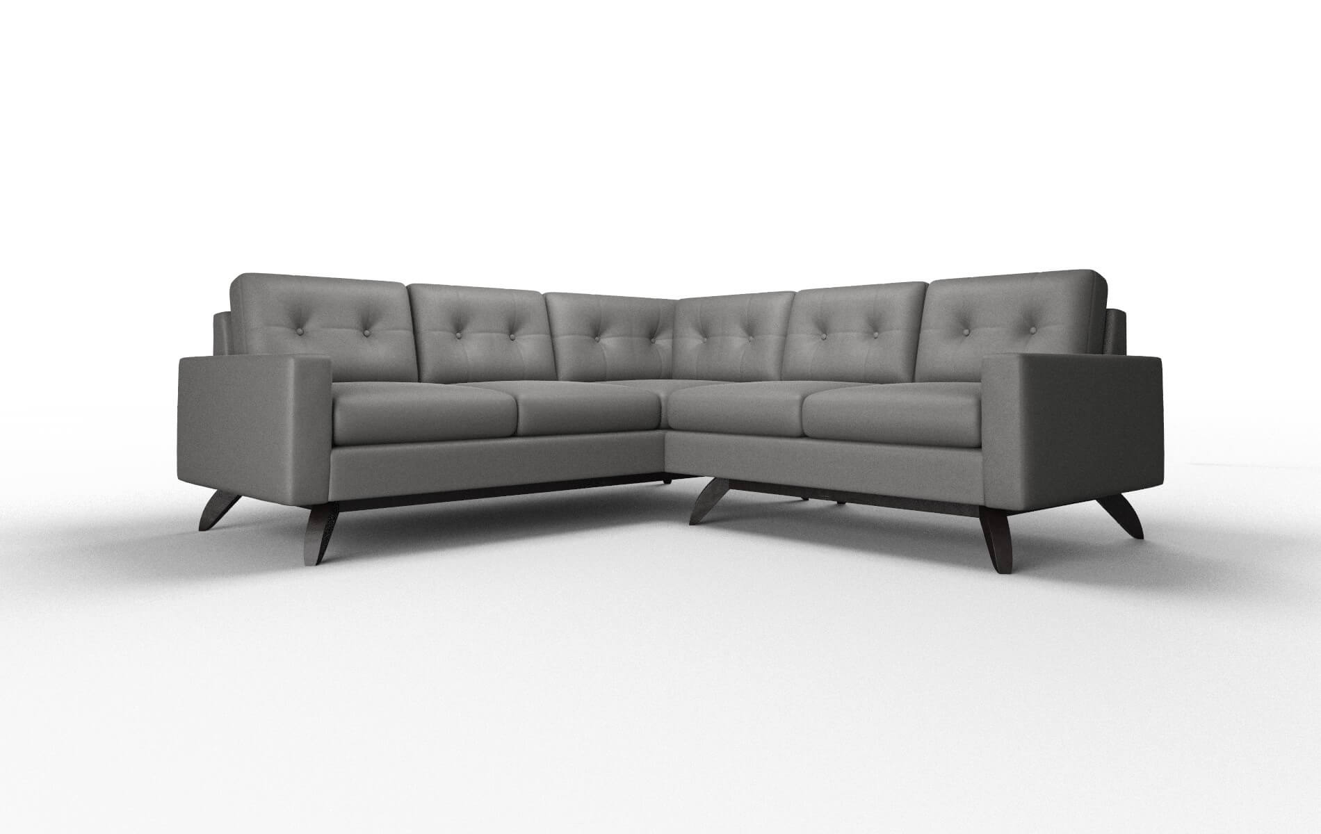 Milan Rocket Charcoal Sectional espresso legs 1