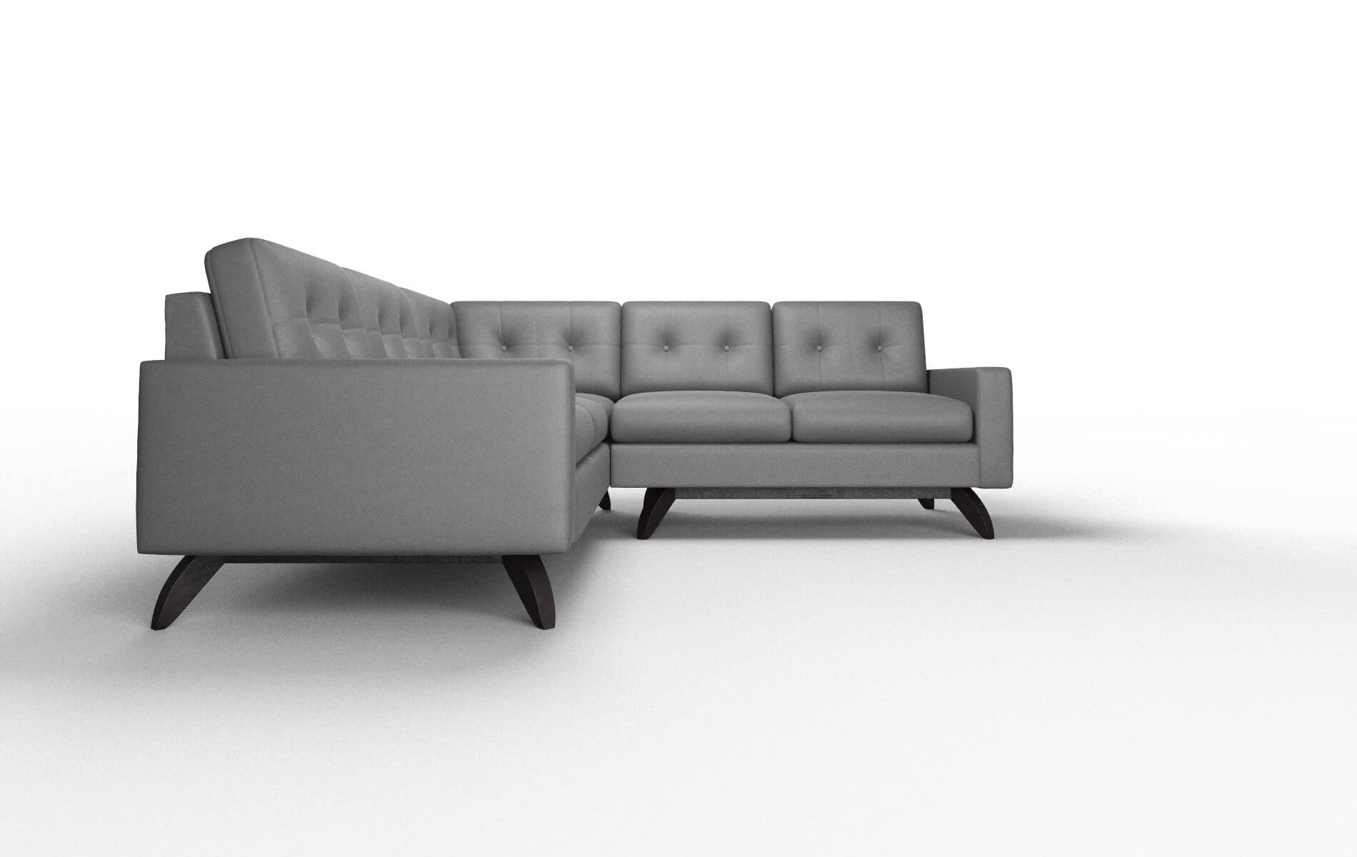 Milan Rocket Charcoal Sectional espresso legs 2