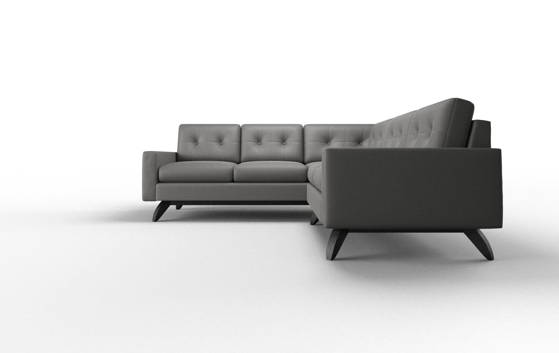 Milan Rocket Charcoal Sectional espresso legs 5