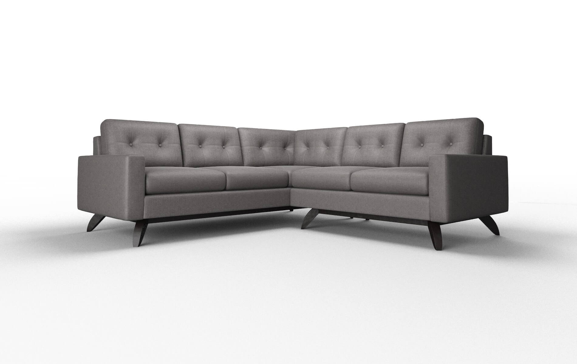 Milan Sasha Grey Sectional espresso legs 1