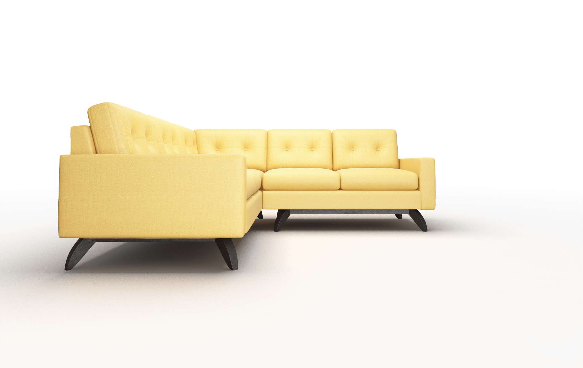 Milan Tess Turmeric Sectional espresso legs 2