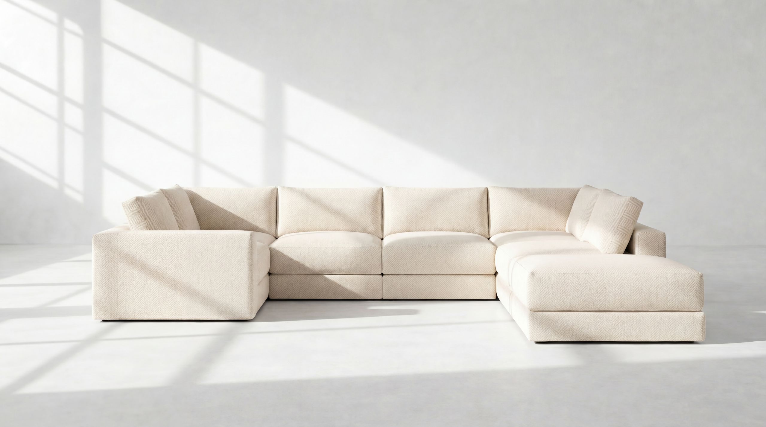 Landon Modular 7 Seater Open End U Sectional 2 no legs 2