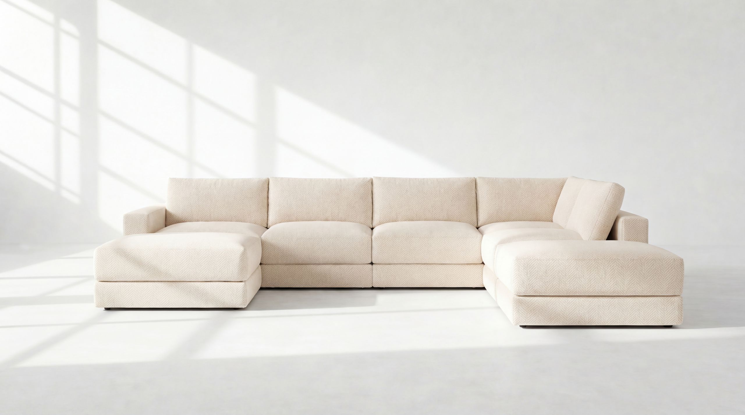 Landon Modular 7 Seater Open Ends U Sectional 2 no legs 2