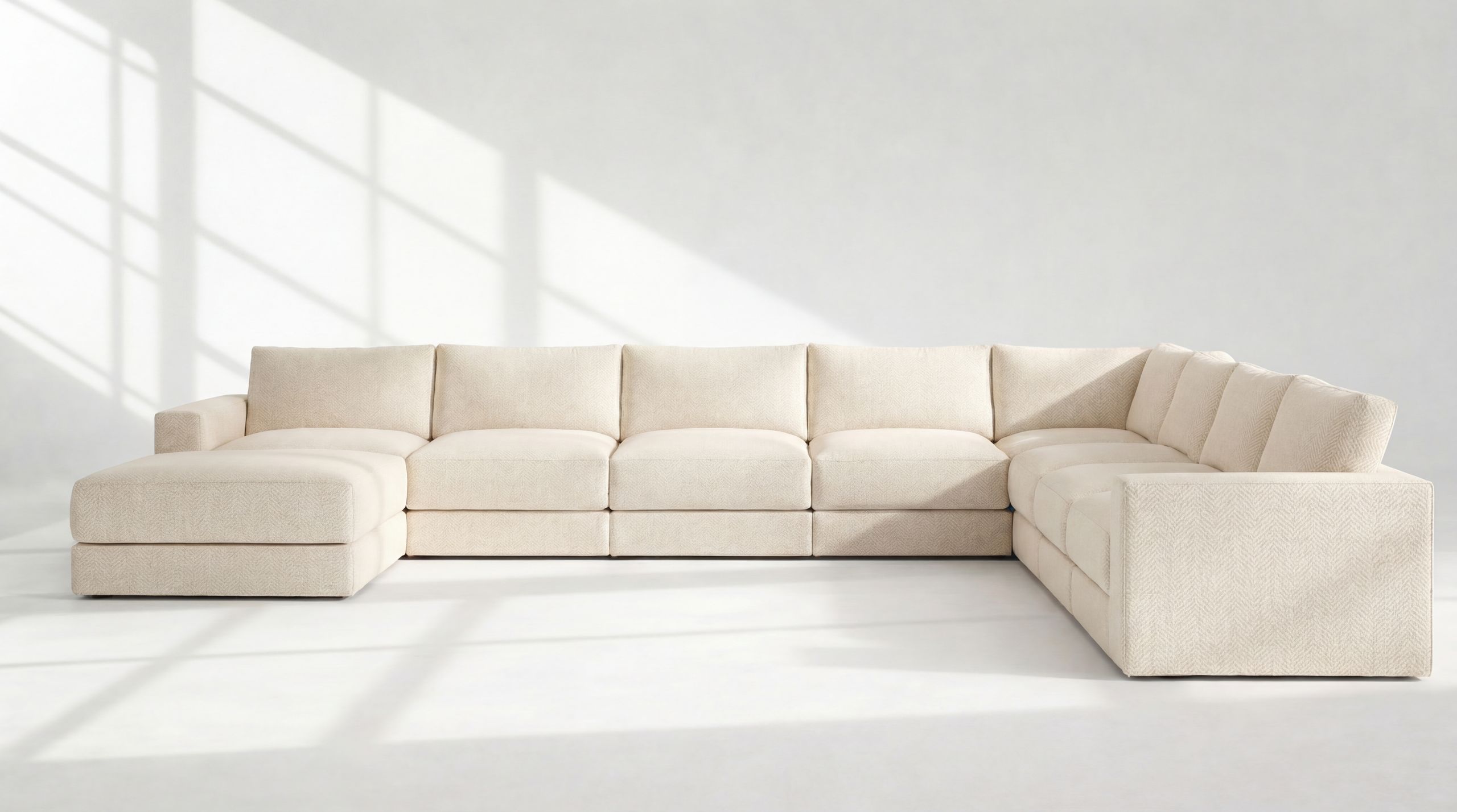 Landon Modular 9 Seater Open End U Sectional 2 no legs 2