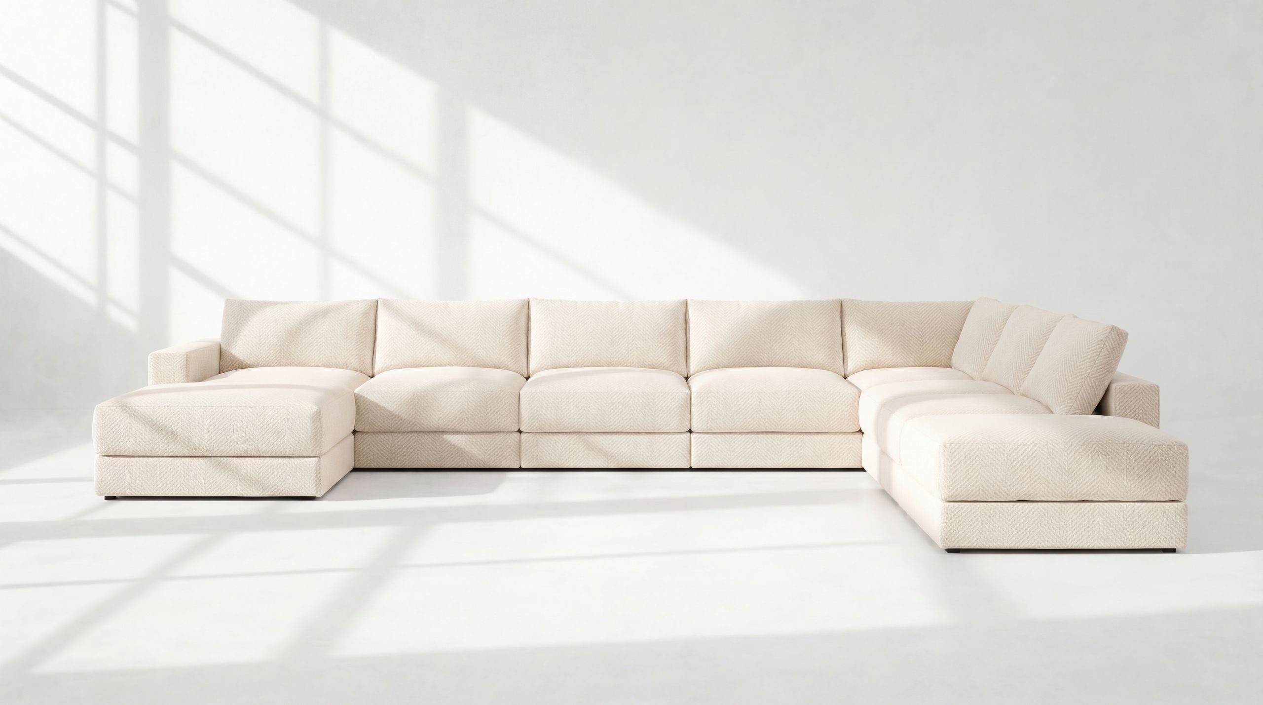 Landon Modular 9 Seater Open Ends U Sectional 2 no legs 2