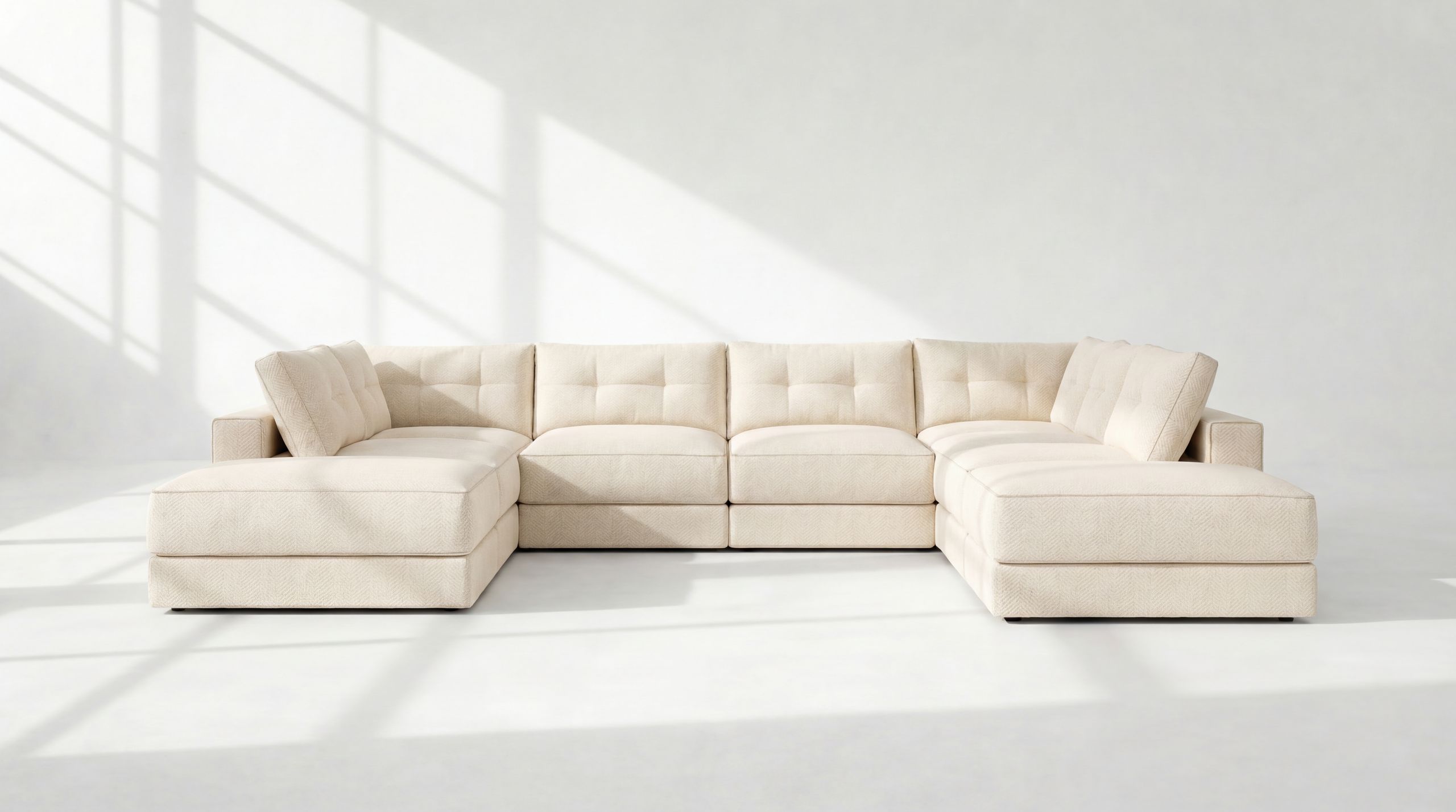 Landon Modular 9 Seater Open Ends U Sectional no legs 2