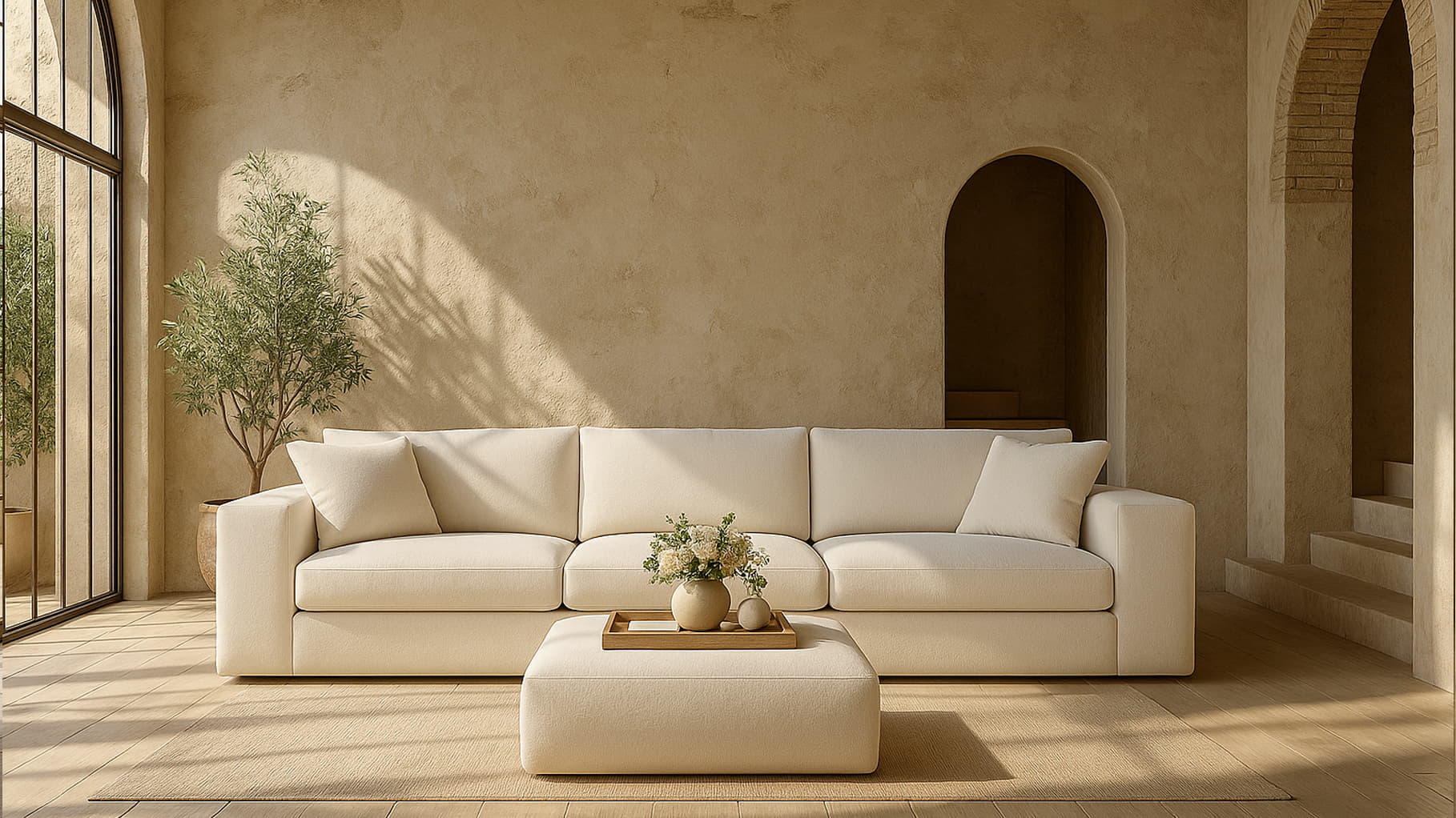 Modular Sofa with Accent Pillows